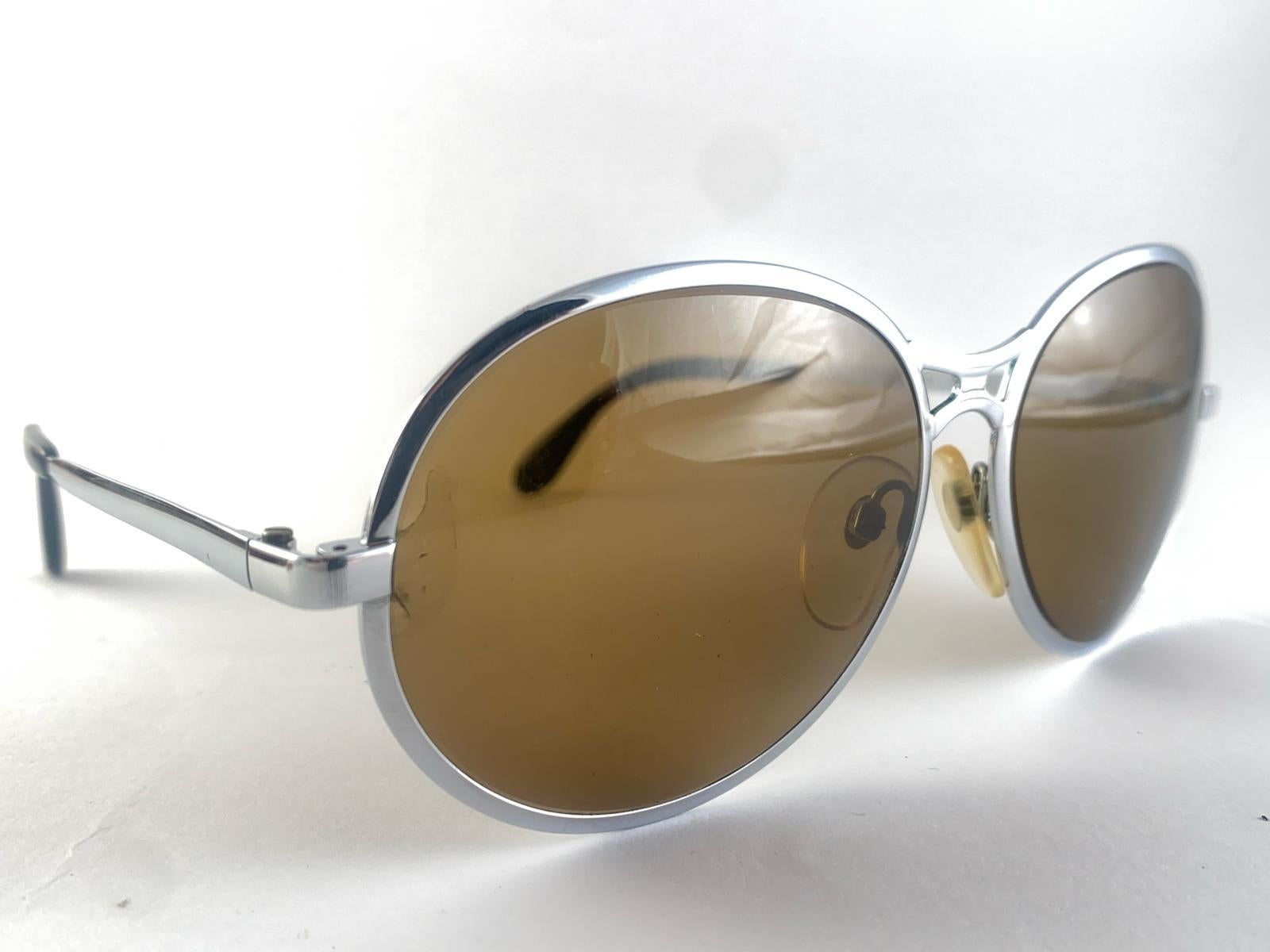 Vintage Rodenstock Bernina Lentes marrones plateados Gafas de sol de gran tamaño en Nuevo estado para la venta en Baleares, Baleares
