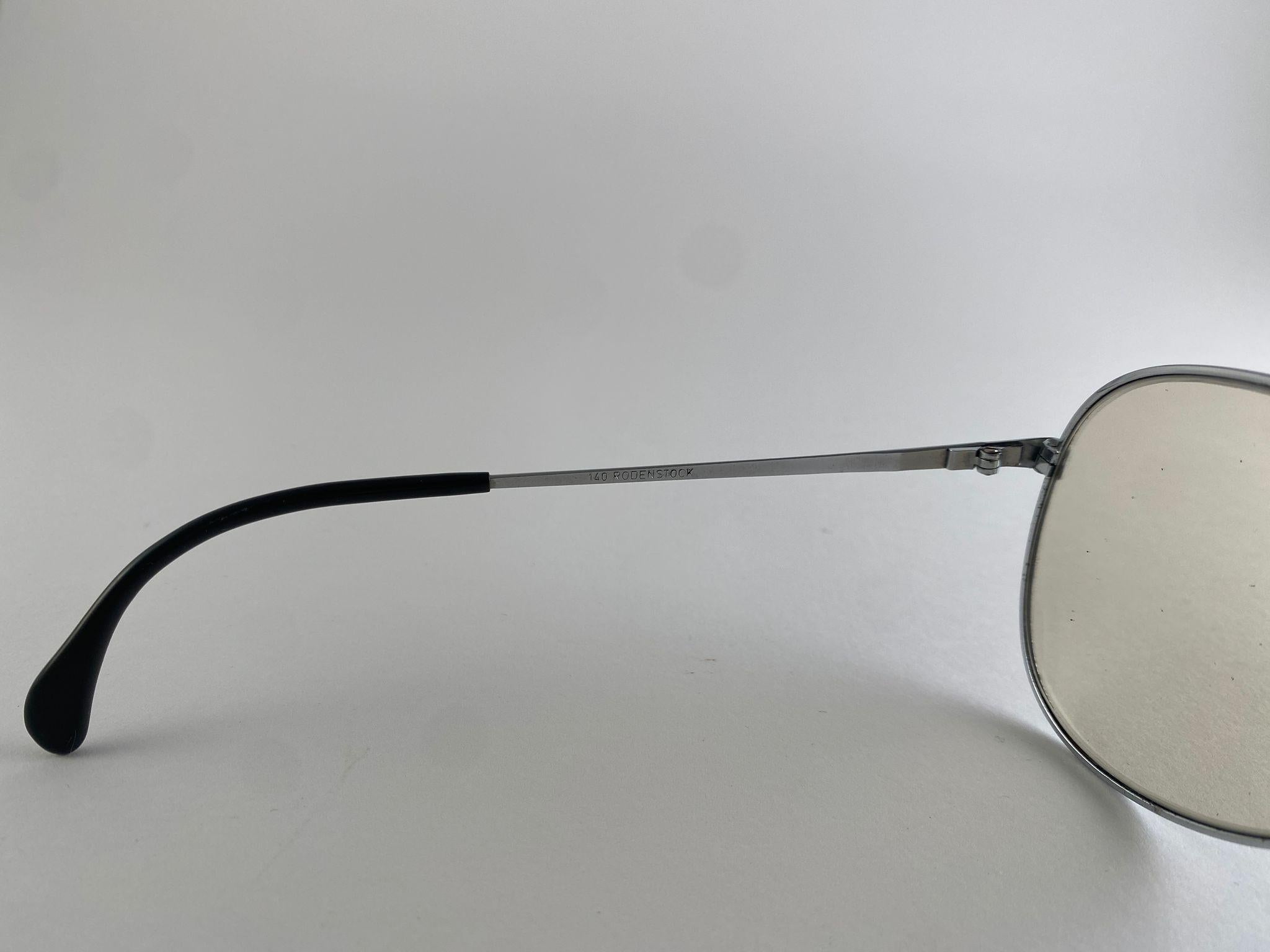 Gafas de sol vintage Rodenstock con montura plateada extragrande y lentes intercambiables Años 70 Plata en venta