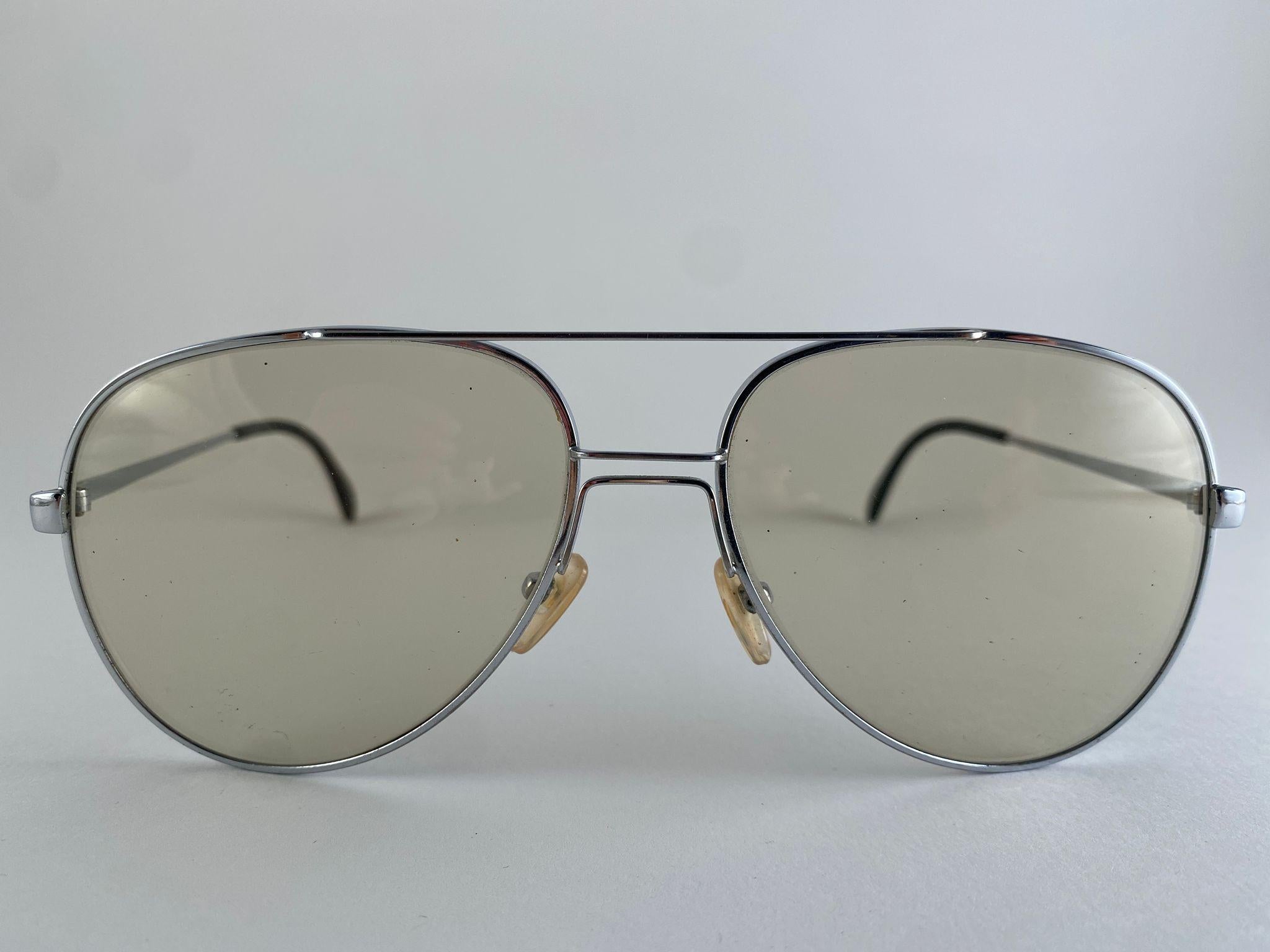 Gafas de sol vintage Rodenstock con montura plateada extragrande y lentes intercambiables Años 70 en venta 1