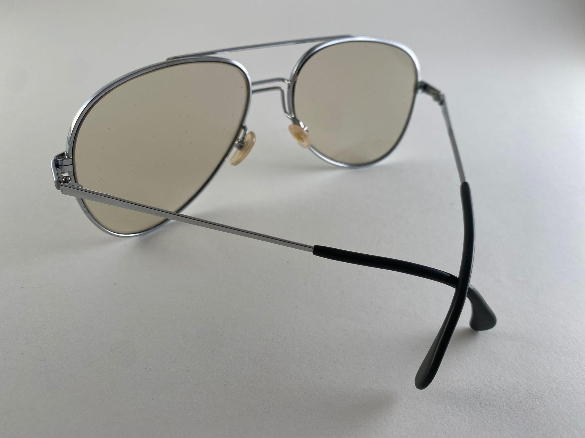 Gafas de sol vintage Rodenstock con montura plateada extragrande y lentes intercambiables Años 70 en venta 2