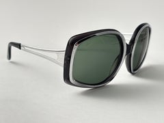Vintage Rodenstock Oversized Silver Frame Grey Lens Sunglasses 1970's