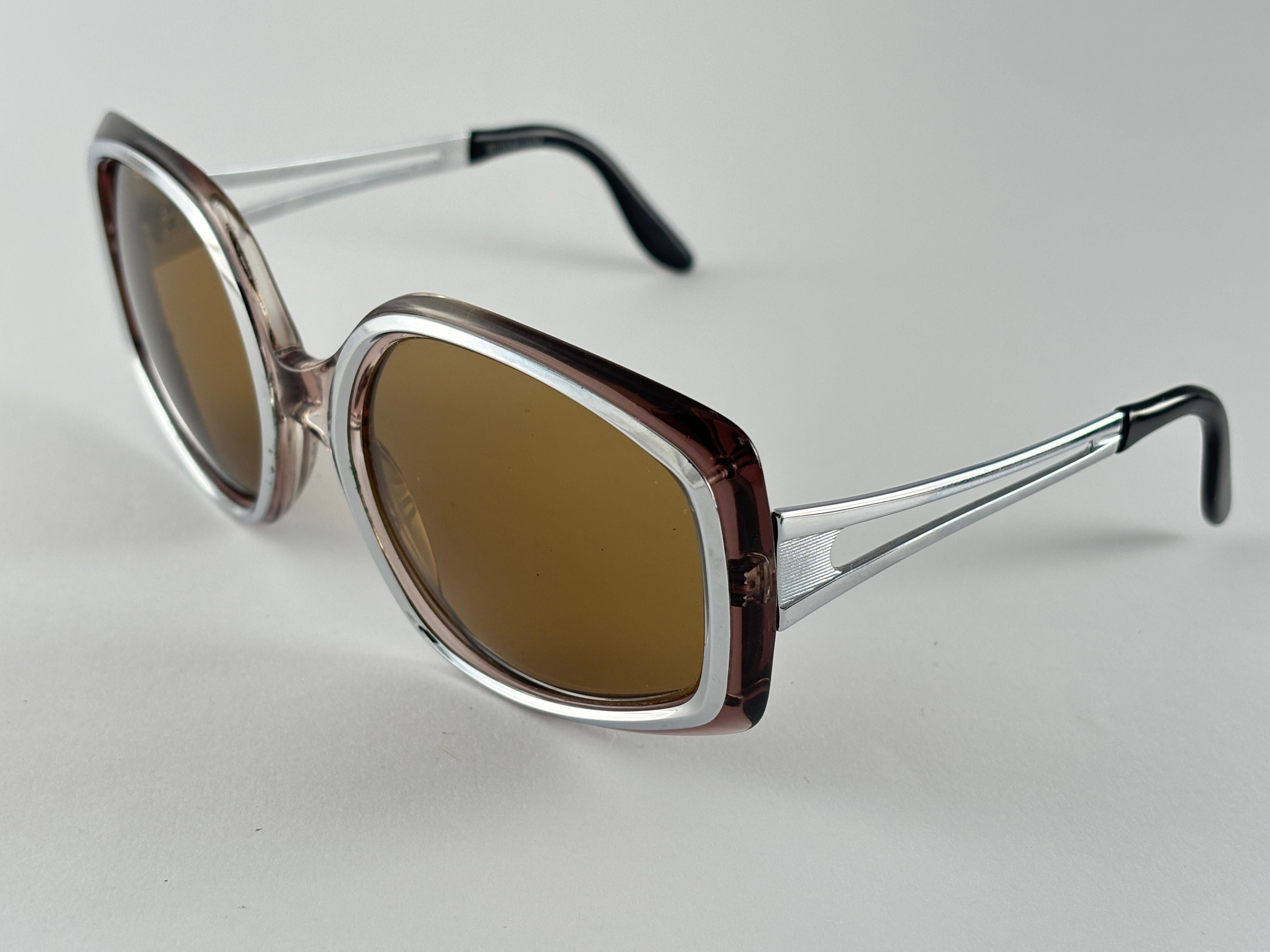 Inserts argentés Rodenstock surdimensionnés  Lunettes de soleil 1970's Allemagne Excellent état - En vente à Baleares, Baleares