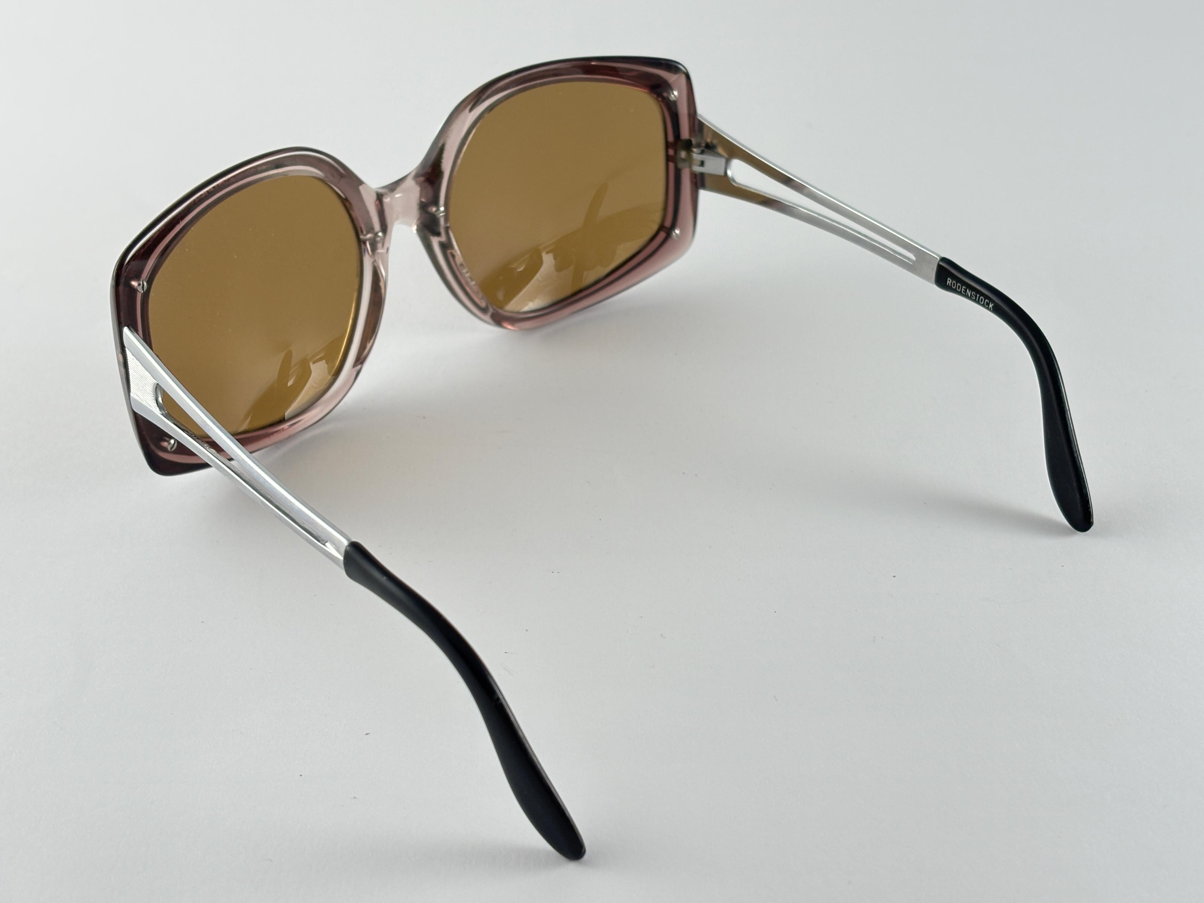 Inserts argentés Rodenstock surdimensionnés  Lunettes de soleil 1970's Allemagne Unisexe en vente