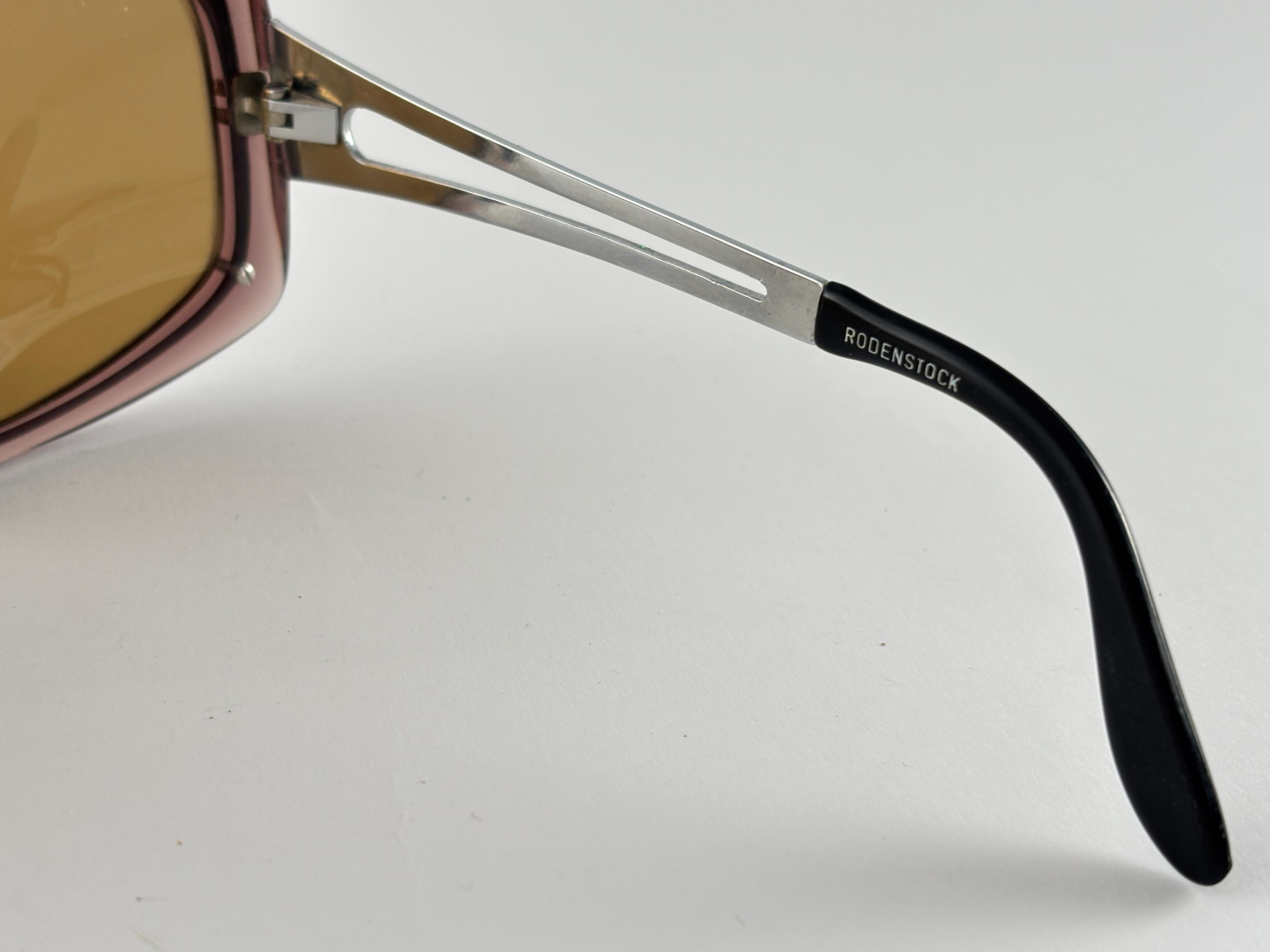 Inserts argentés Rodenstock surdimensionnés  Lunettes de soleil 1970's Allemagne en vente 1