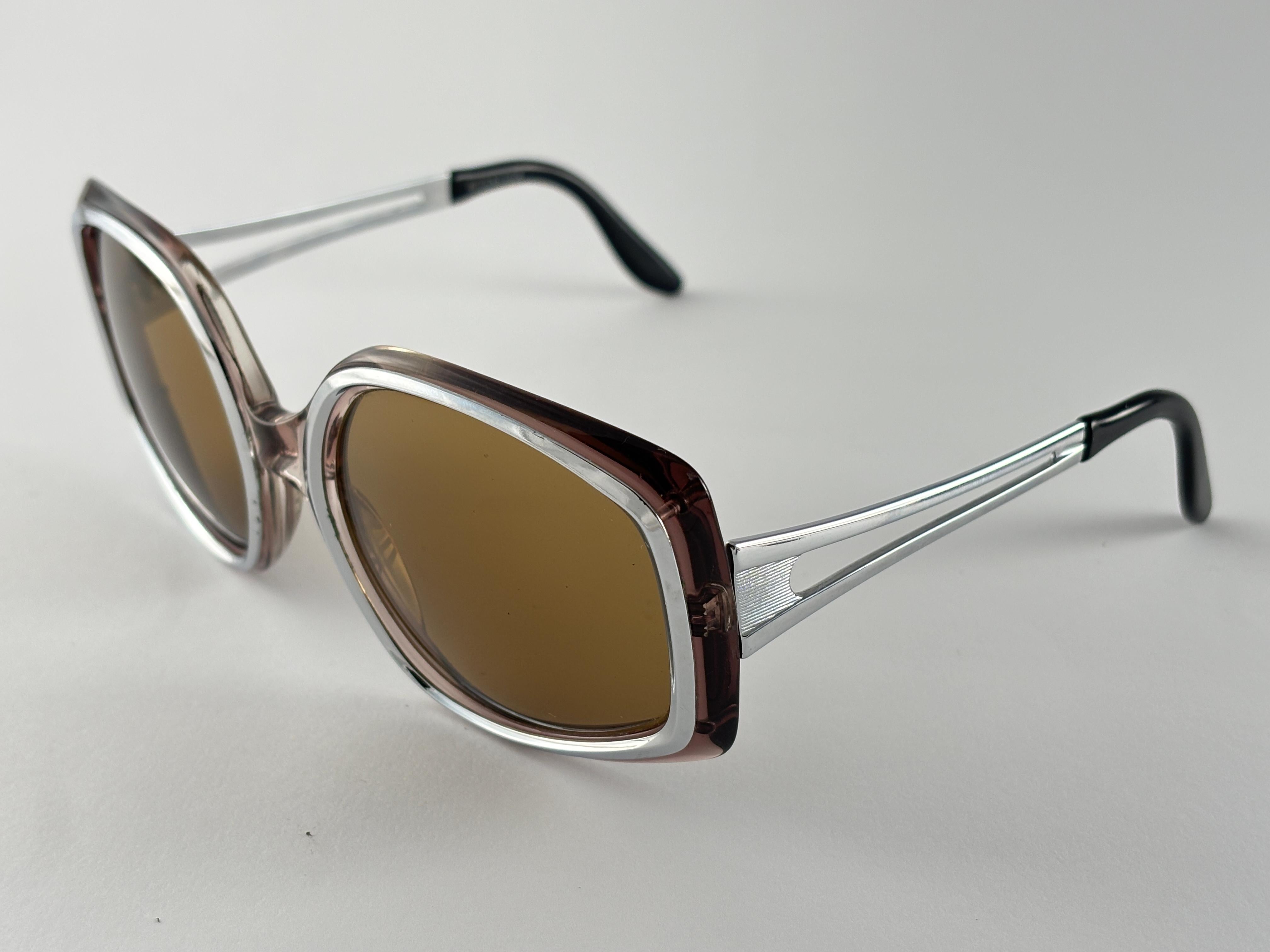 Inserts argentés Rodenstock surdimensionnés  Lunettes de soleil 1970's Allemagne en vente 2