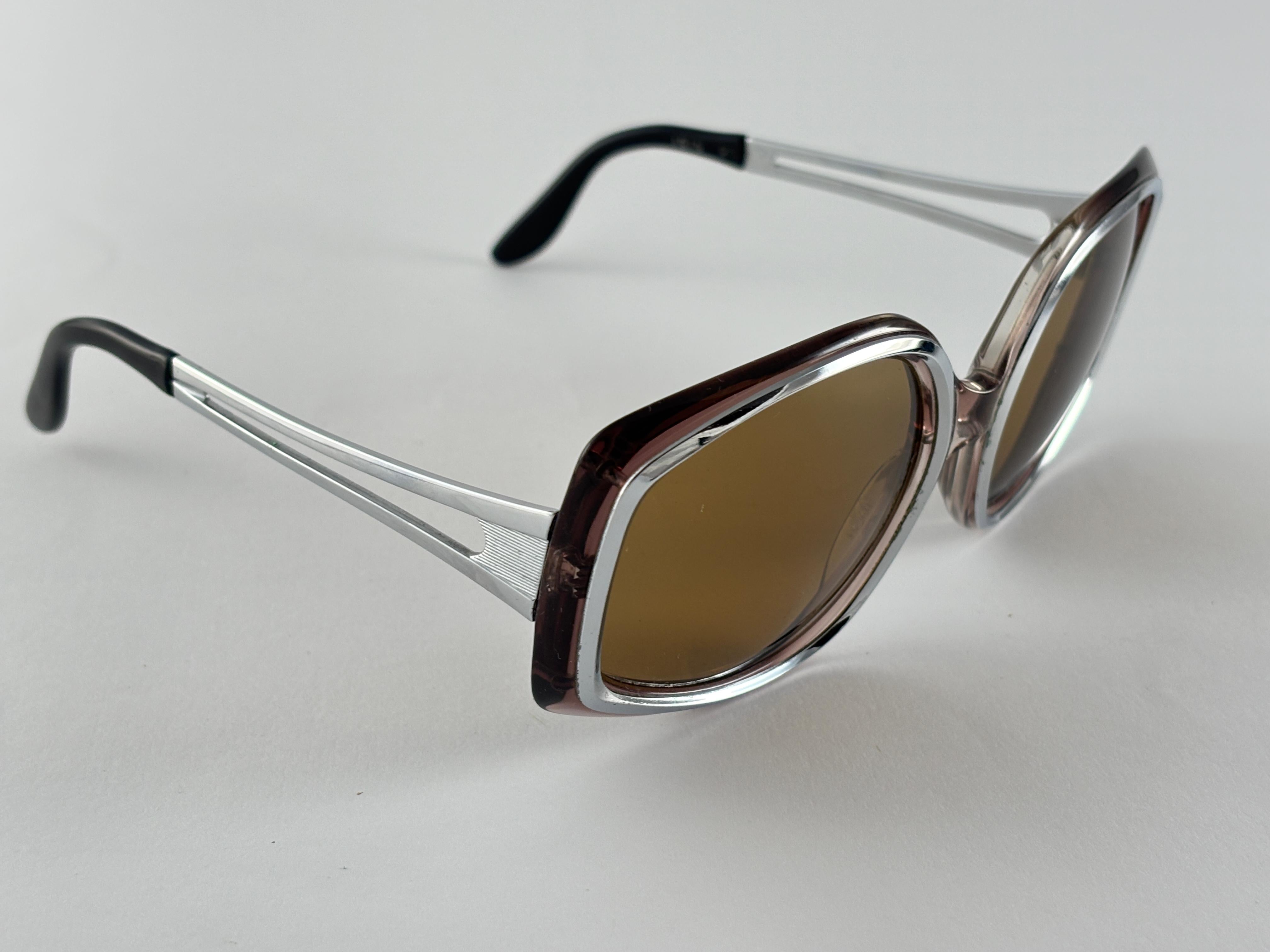 Inserts argentés Rodenstock surdimensionnés  Lunettes de soleil 1970's Allemagne en vente 3