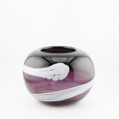 Vintage Roel Olivier Unica Single Edition Leerdam Glass Vase Made in Holland