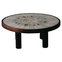 Table basse vintage Roger Capron de France, datant d'environ 1960
