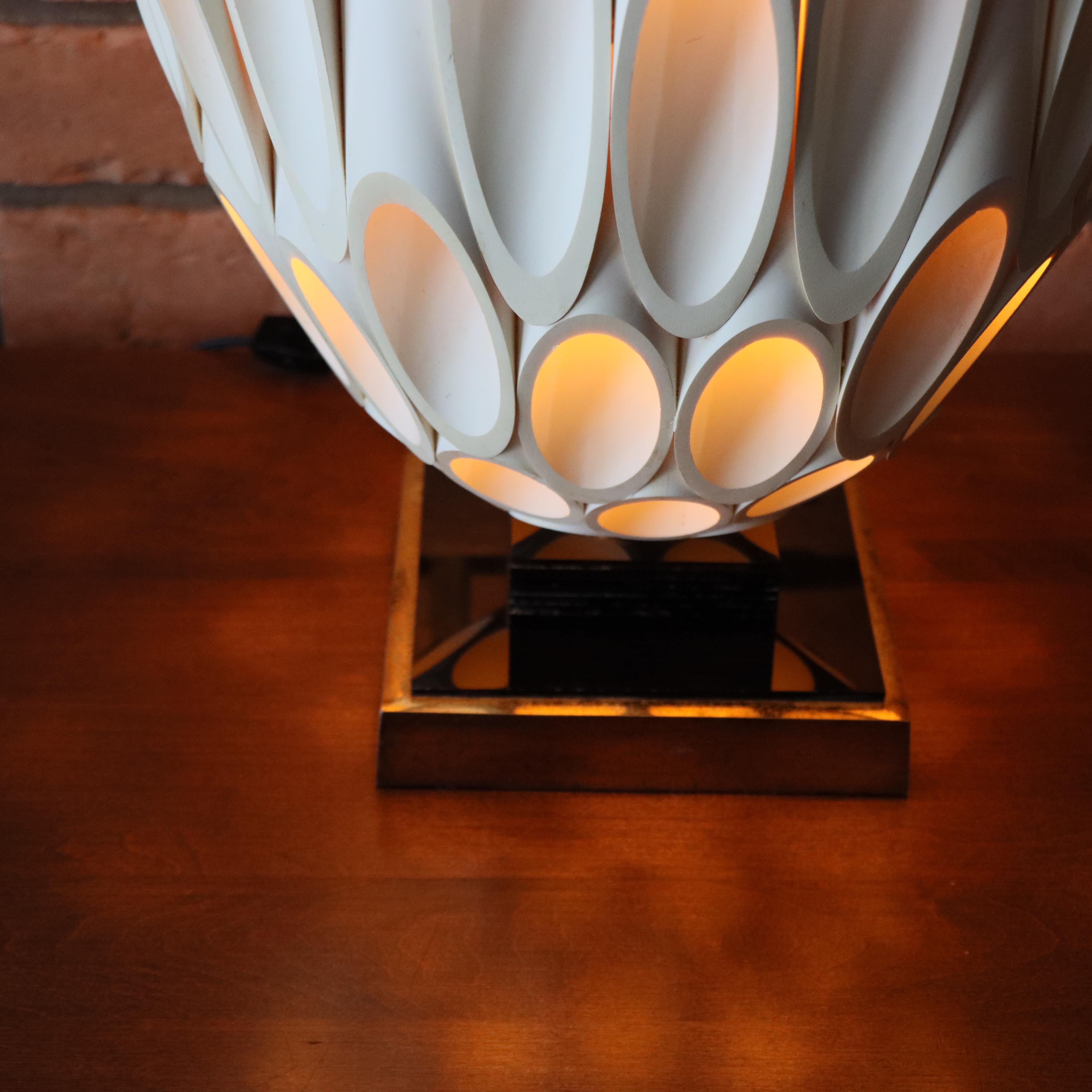 Vintage Roger Rougier “Tube” Table Lamp, 1970s Canada, Mod, Space Age 3