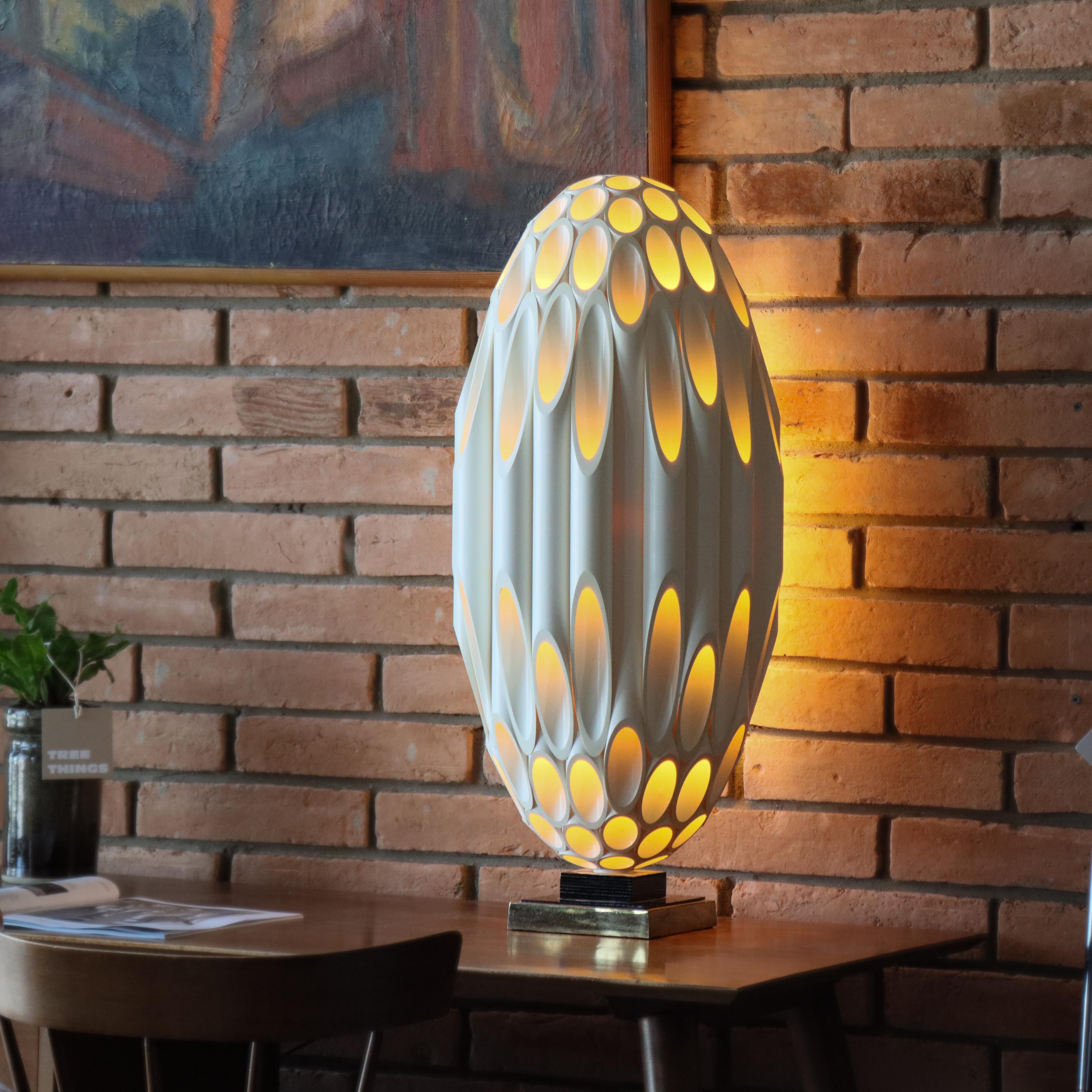 Vintage Roger Rougier “Tube” Table Lamp, 1970s Canada, Mod, Space Age 5
