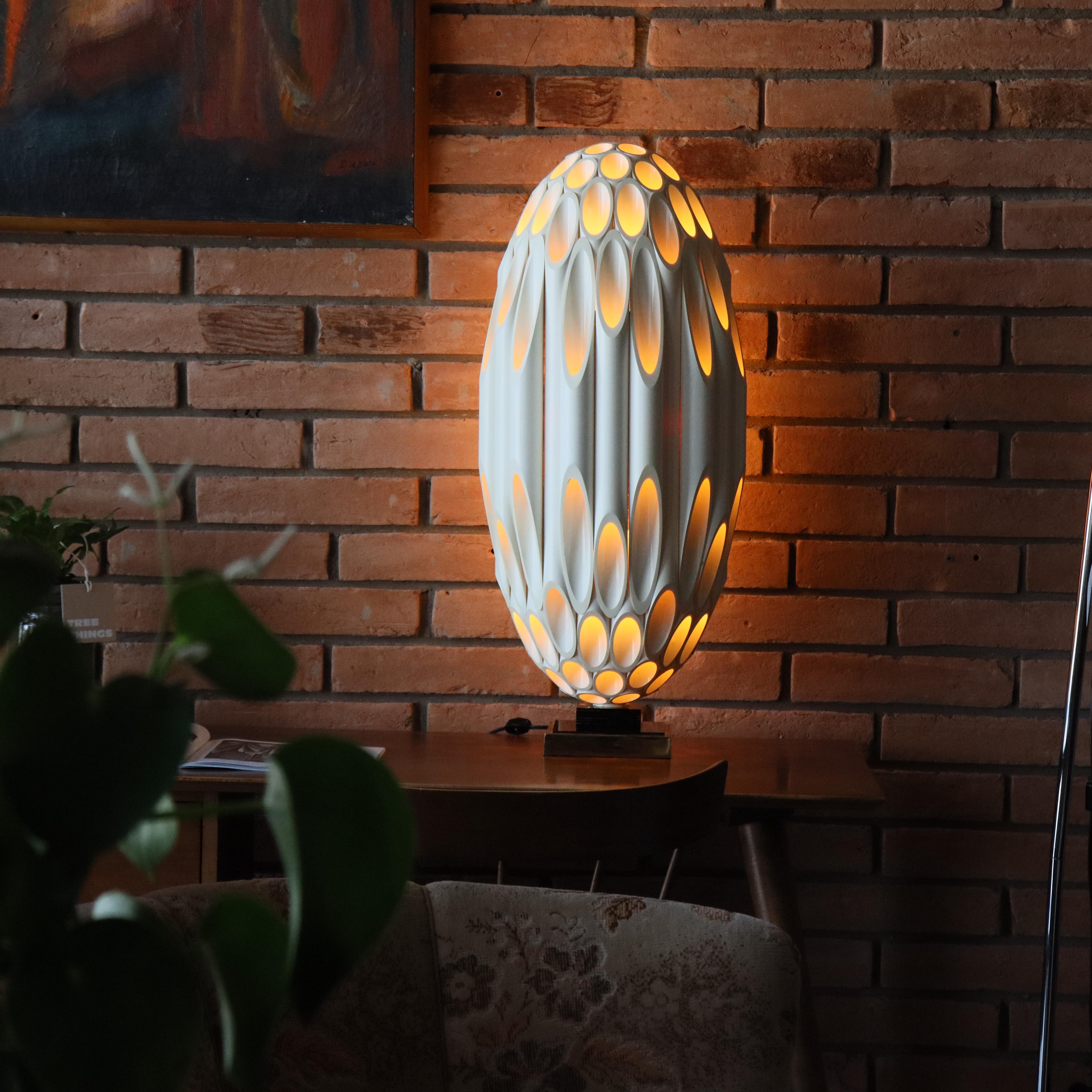 Vintage Roger Rougier “Tube” Table Lamp, 1970s Canada, Mod, Space Age 8