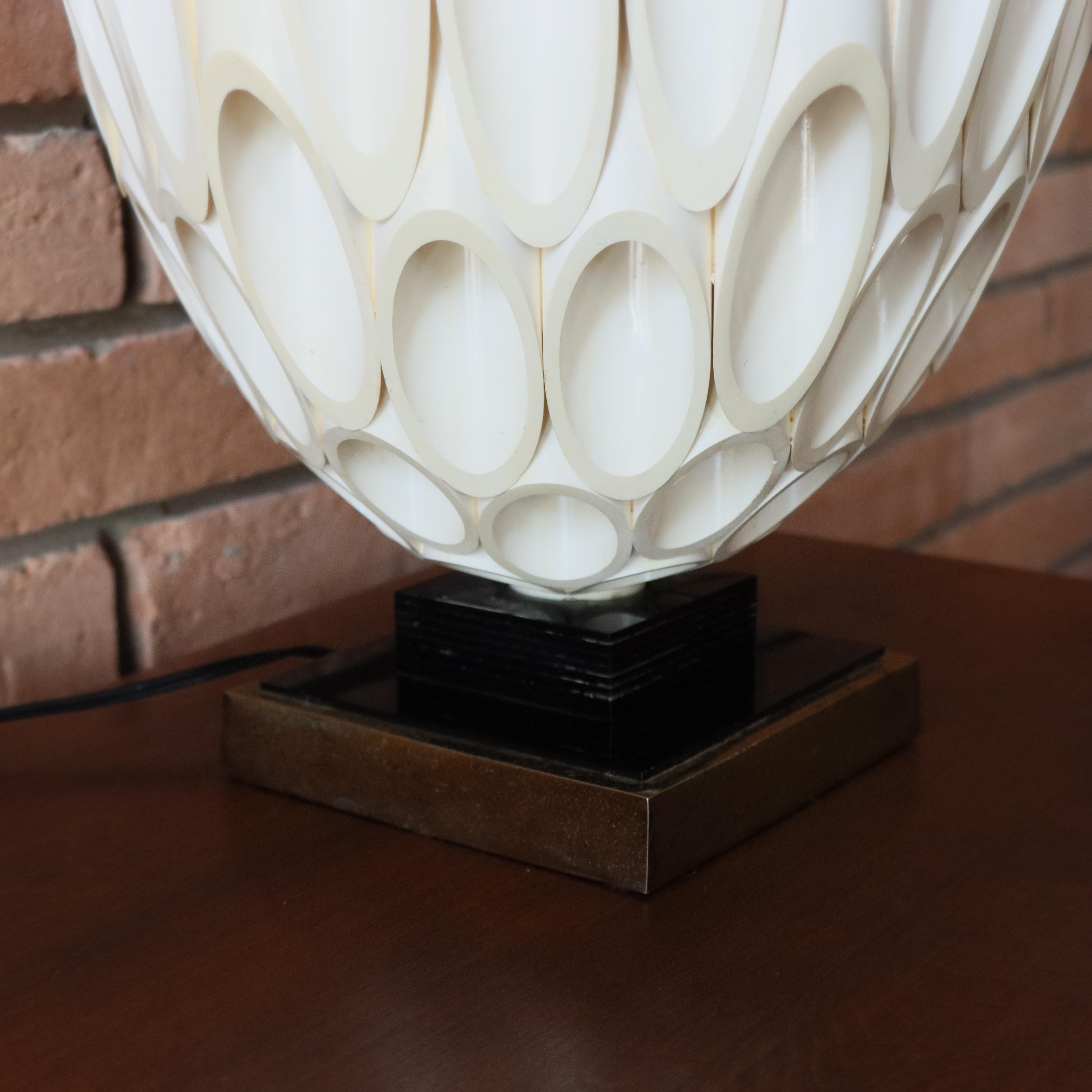 Vintage Roger Rougier “Tube” Table Lamp, 1970s Canada, Mod, Space Age In Good Condition In Round Rock, TX