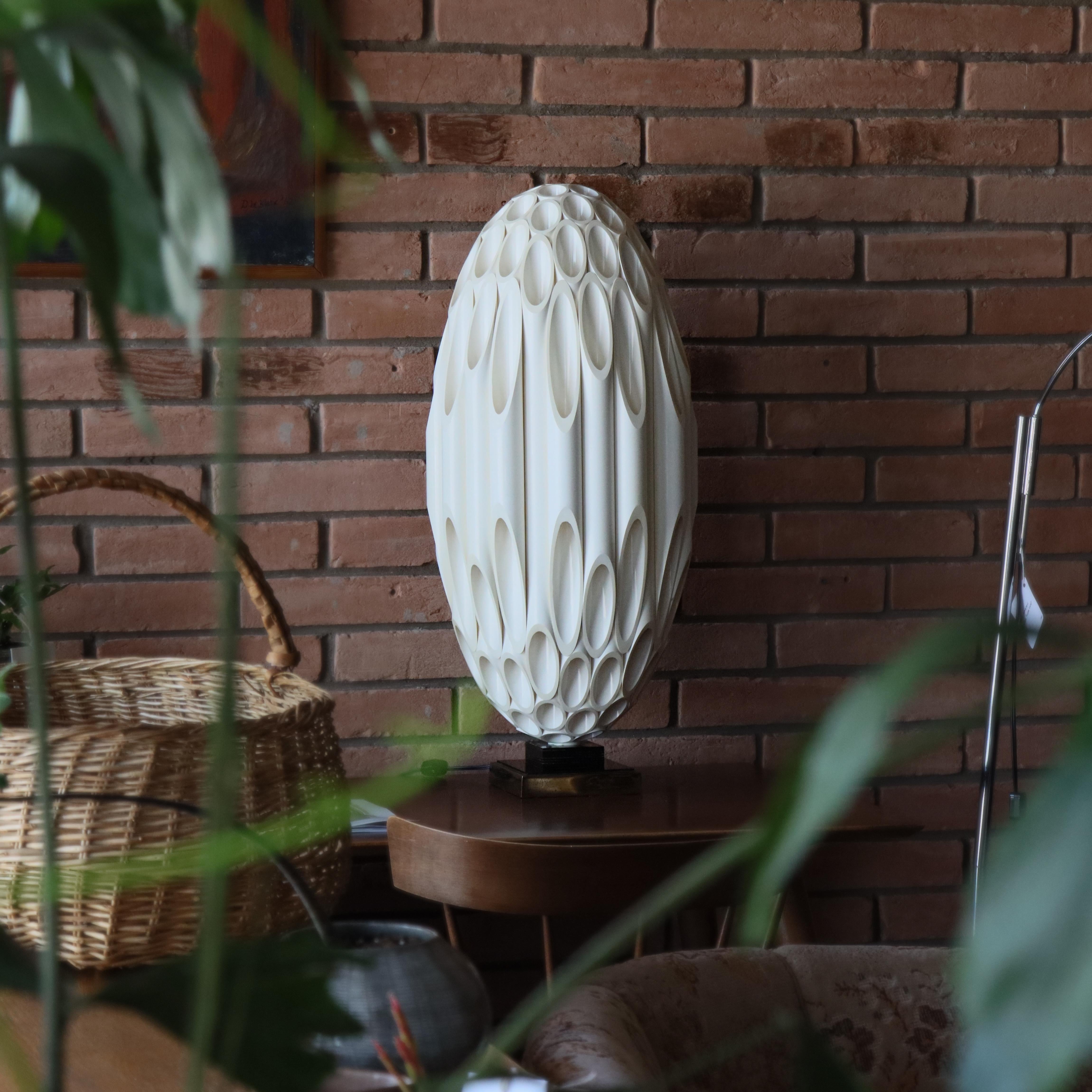 Late 20th Century Vintage Roger Rougier “Tube” Table Lamp, 1970s Canada, Mod, Space Age