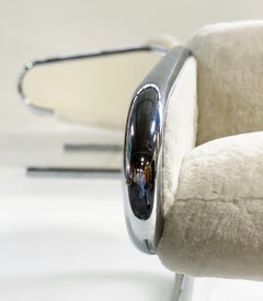 Vintage Roger Sprunger Chrome Lounge Chairs, Restored in Shearling and Leather