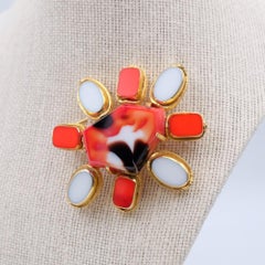 Vintage Roger Van S Colorful Brooch 1990s