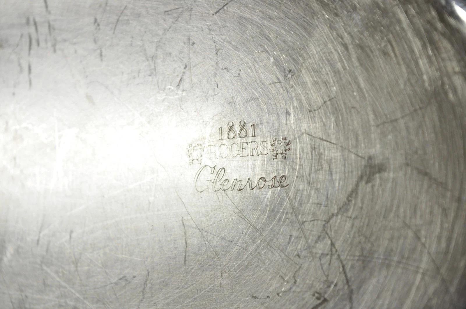 Piatto da portata Rogers 1881 Glenrose placcato in argento con coperchio per verdure in vendita 3
