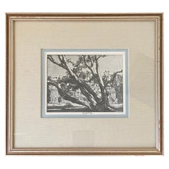 Vintage Roi Partridge “Mills Hall” Signed Etching