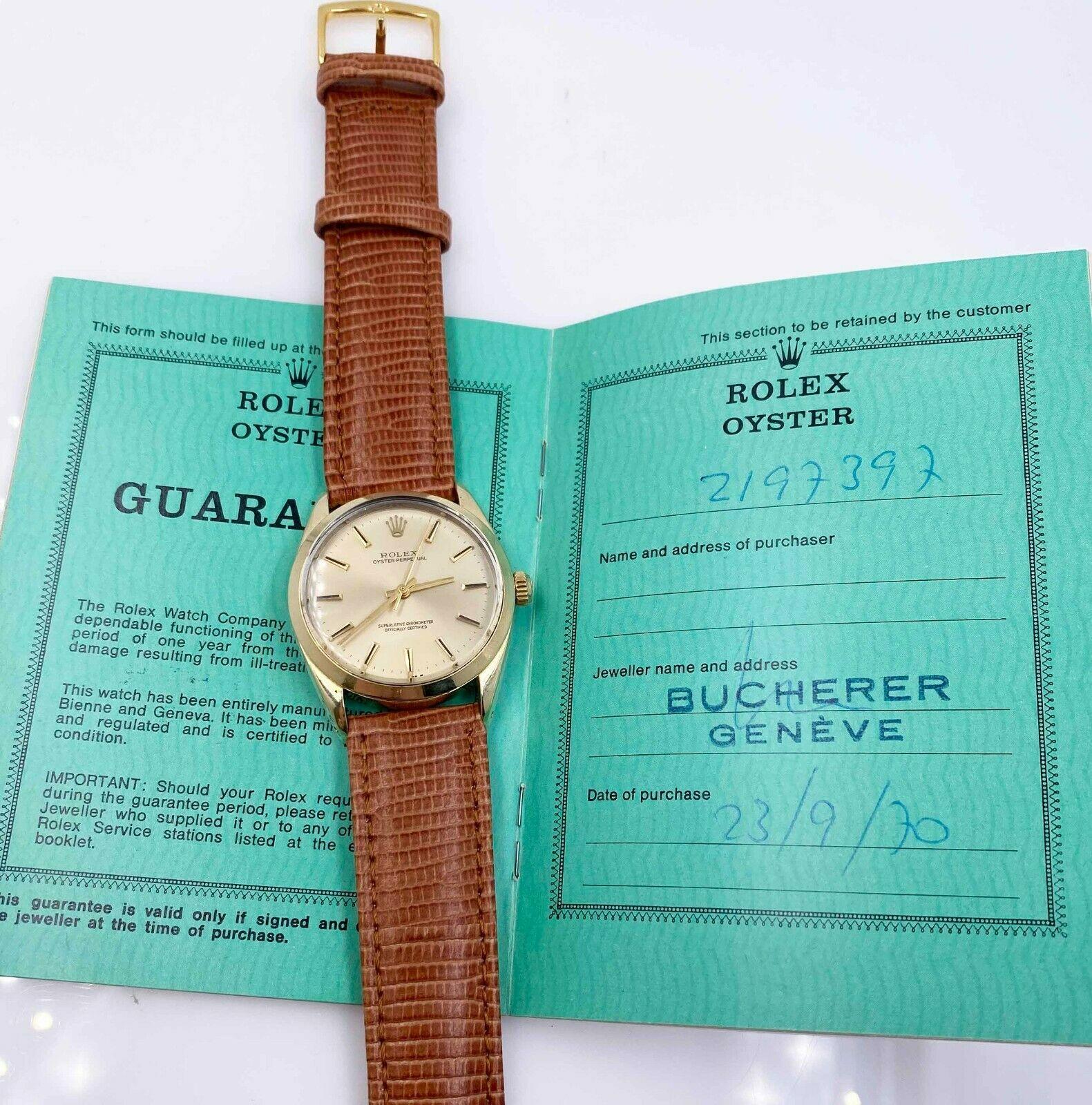vintage rolex oyster perpetual leather strap