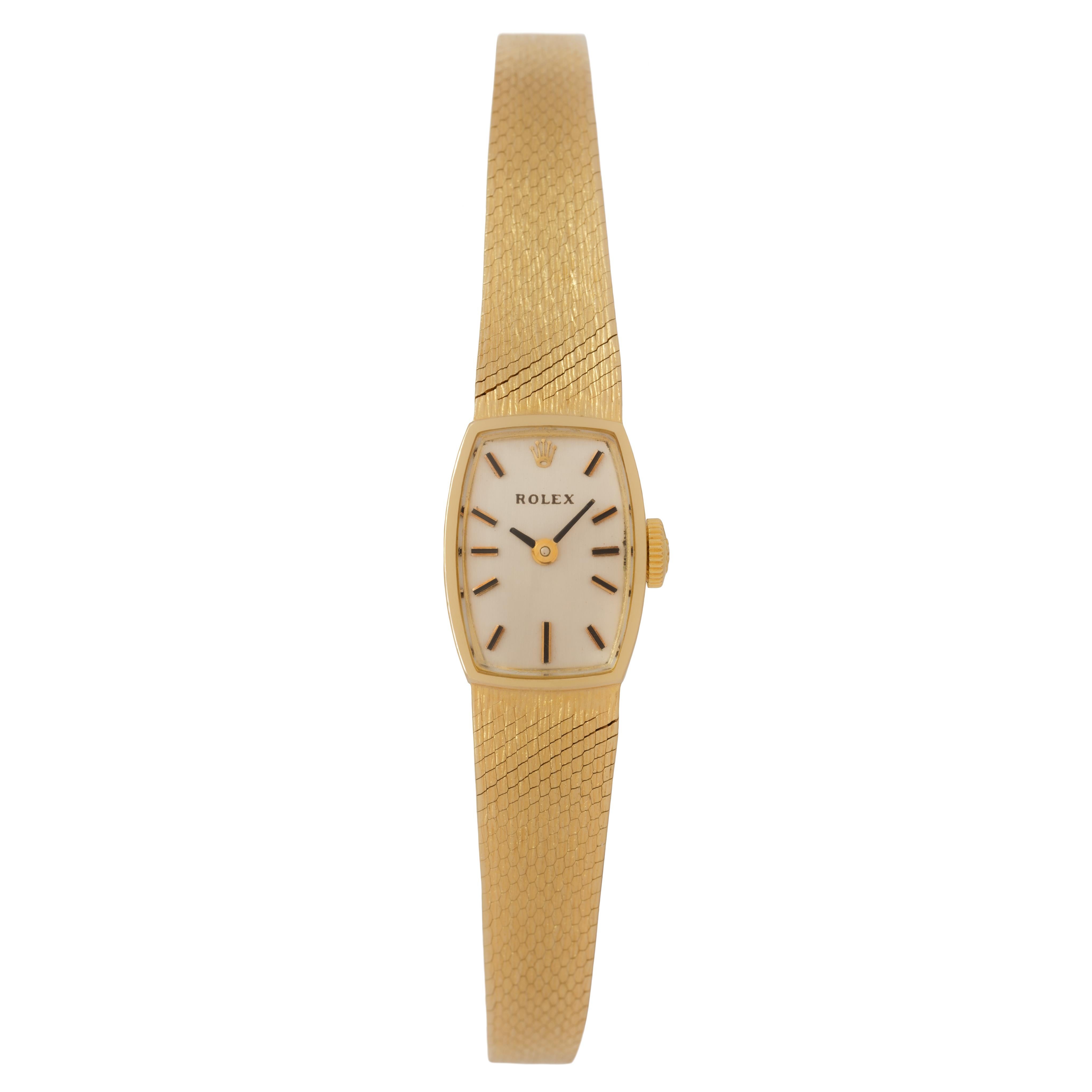 Modernist Vintage Rolex 14 Karat Yellow Gold Model 8131 Cocktail Watch For Sale