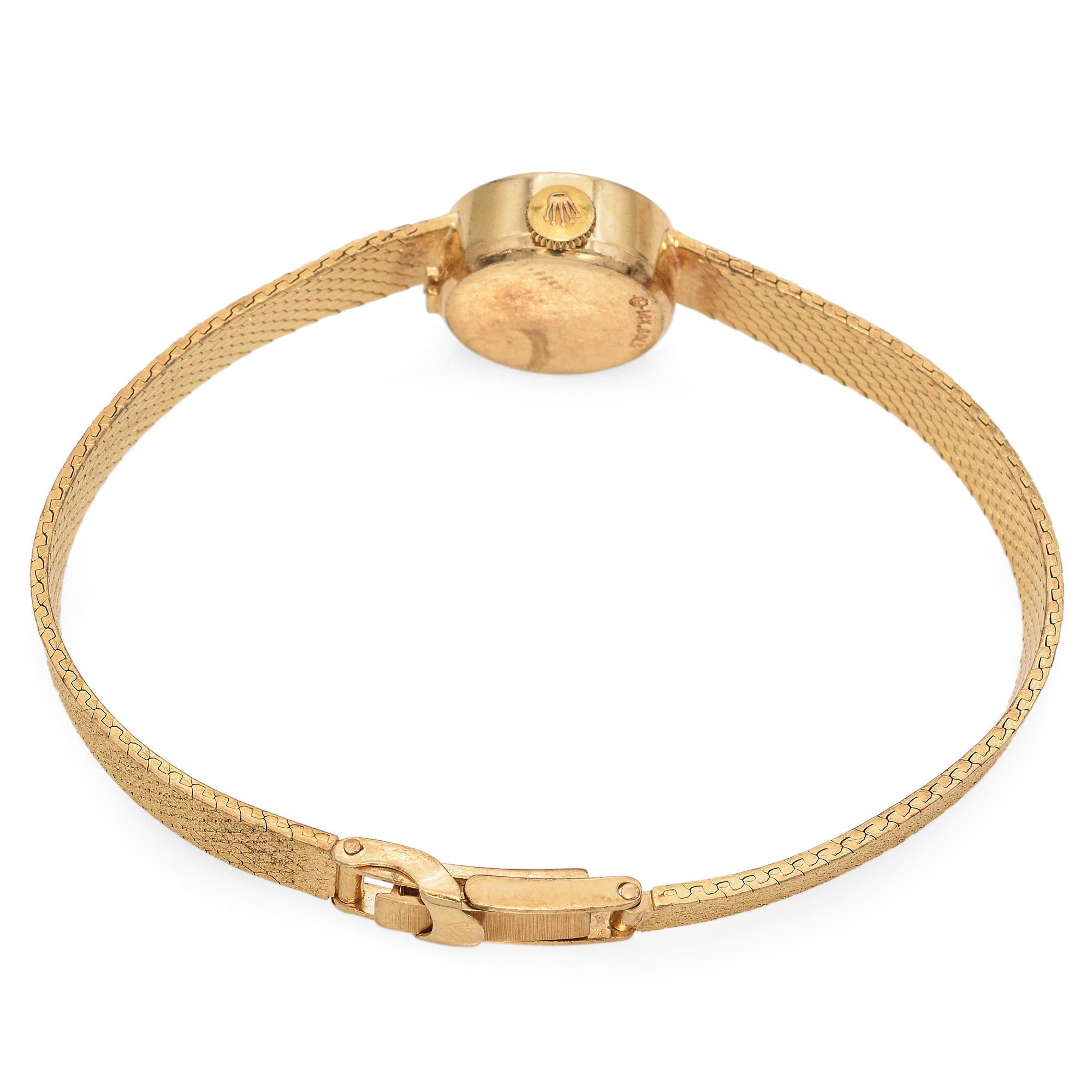 Vintage Rolex 14k Gelbgold Orchidee Damenuhr im Angebot 1
