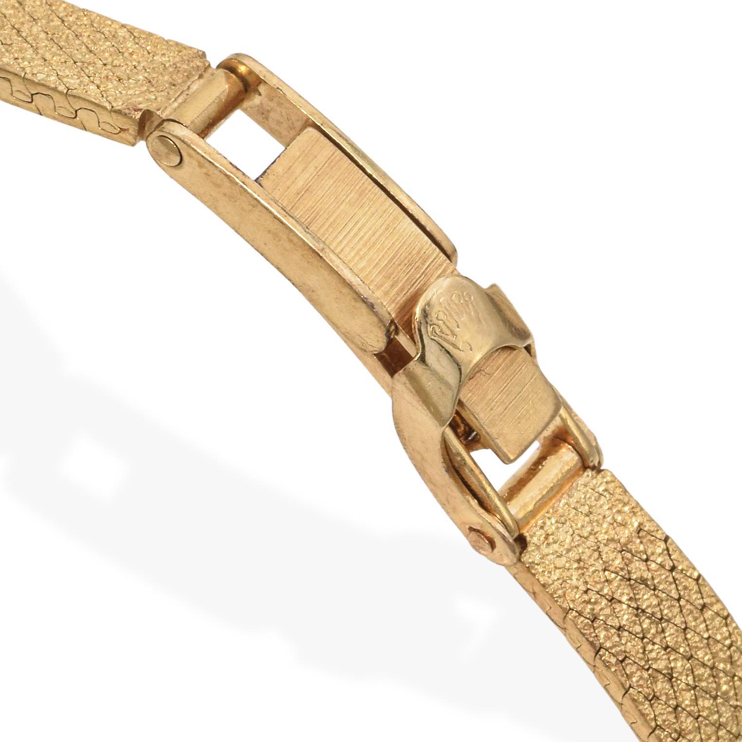 Vintage Rolex 14k Gelbgold Orchidee Damenuhr im Angebot 2