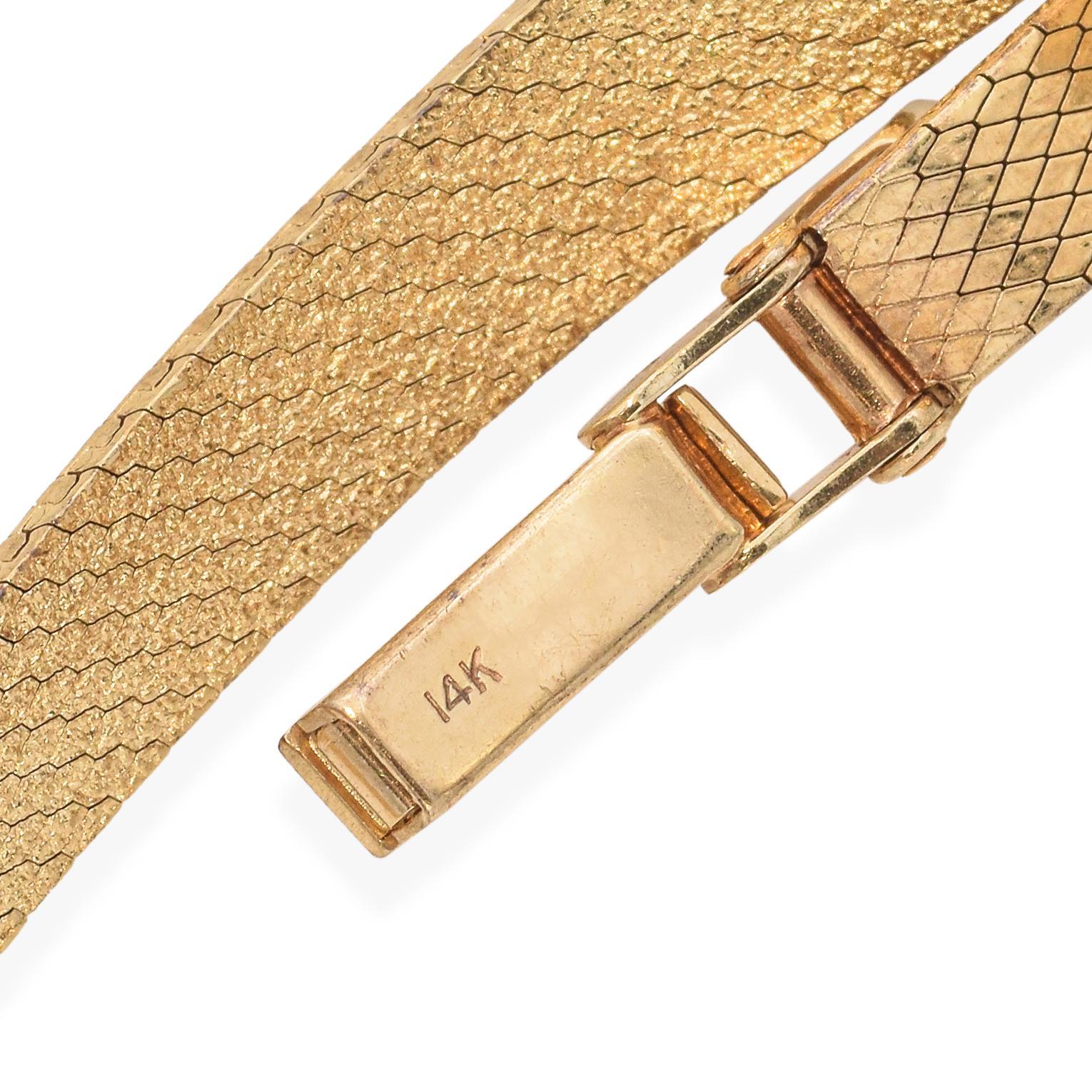 Vintage Rolex 14k Gelbgold Orchidee Damenuhr im Angebot 4