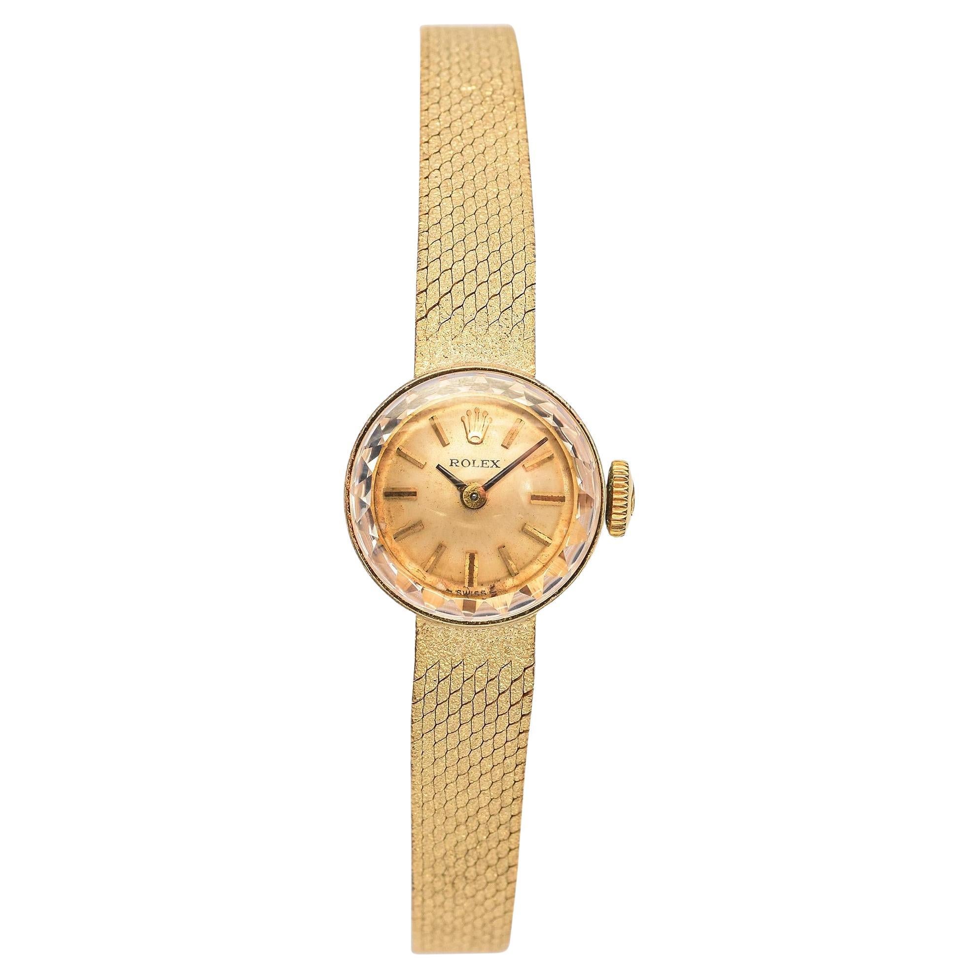 Vintage Rolex 14k Yellow Gold Orchid Women's Watch