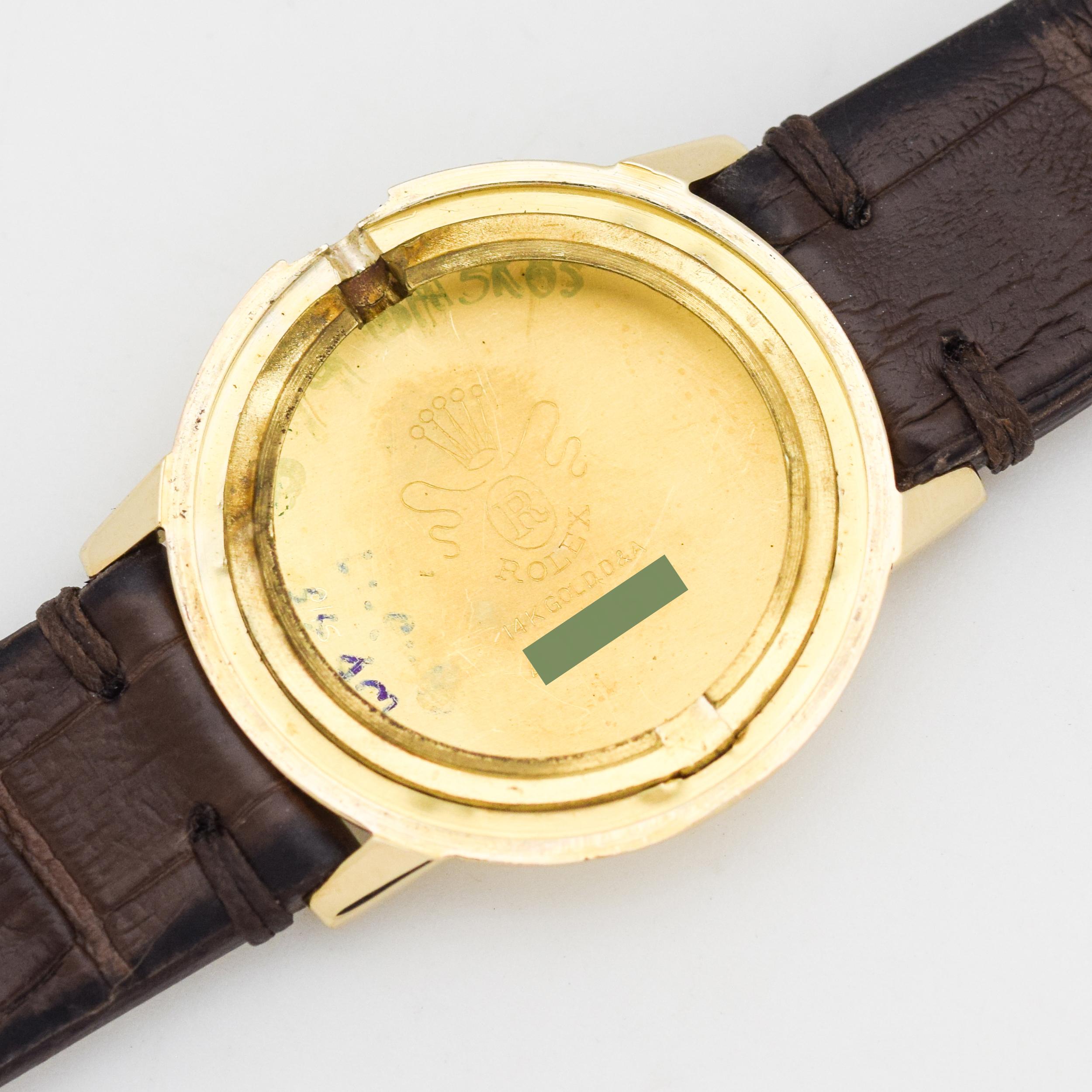 Vintage Rolex 14 Karat Yellow Gold Watch with a Salmon Dial, 1960s For Sale 4