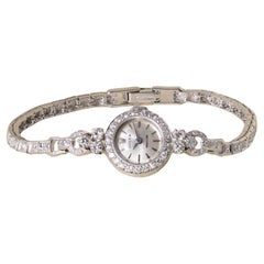 Vintage Rolex 1.50 Carats Diamond Precision Platinum Ladies Cocktail Watch