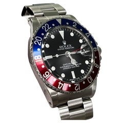 Rolex Vintage 1675 GMT Master Pepsi Red & Blue Acciaio Inox Scatola Carta di Servizio