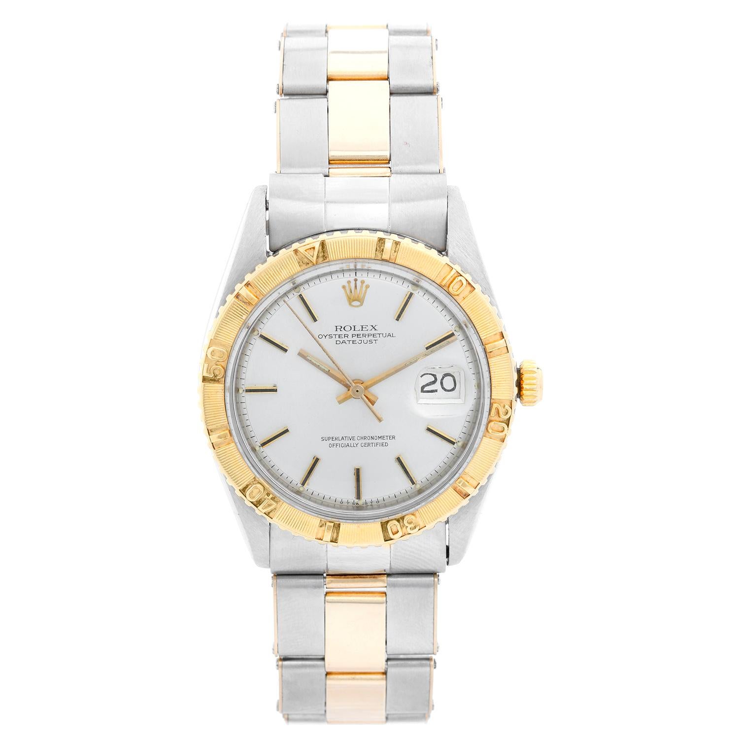 Vintage Rolex 18 Karat Yellow Gold Thunderbird Turnograph Men's Watch 1625