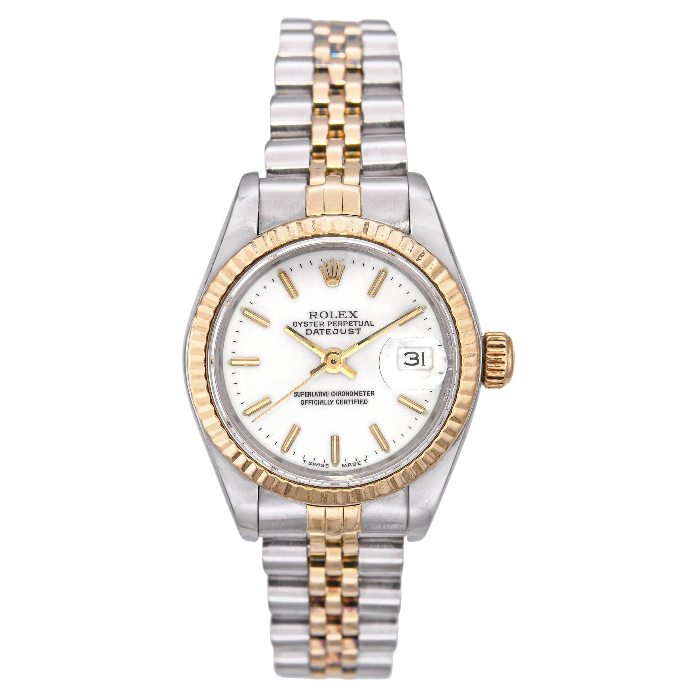 Vintage Rolex 18k 
Steel Datejust Ladies Watch Ref 69173