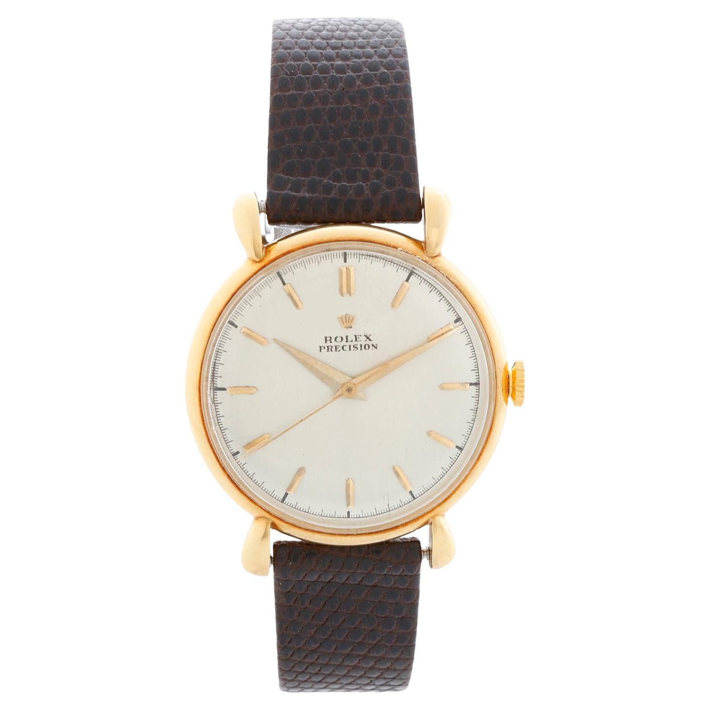 Vintage Rolex 18K Yellow Gold Precision Model Ref. 4411 Montre habillée pour homme
