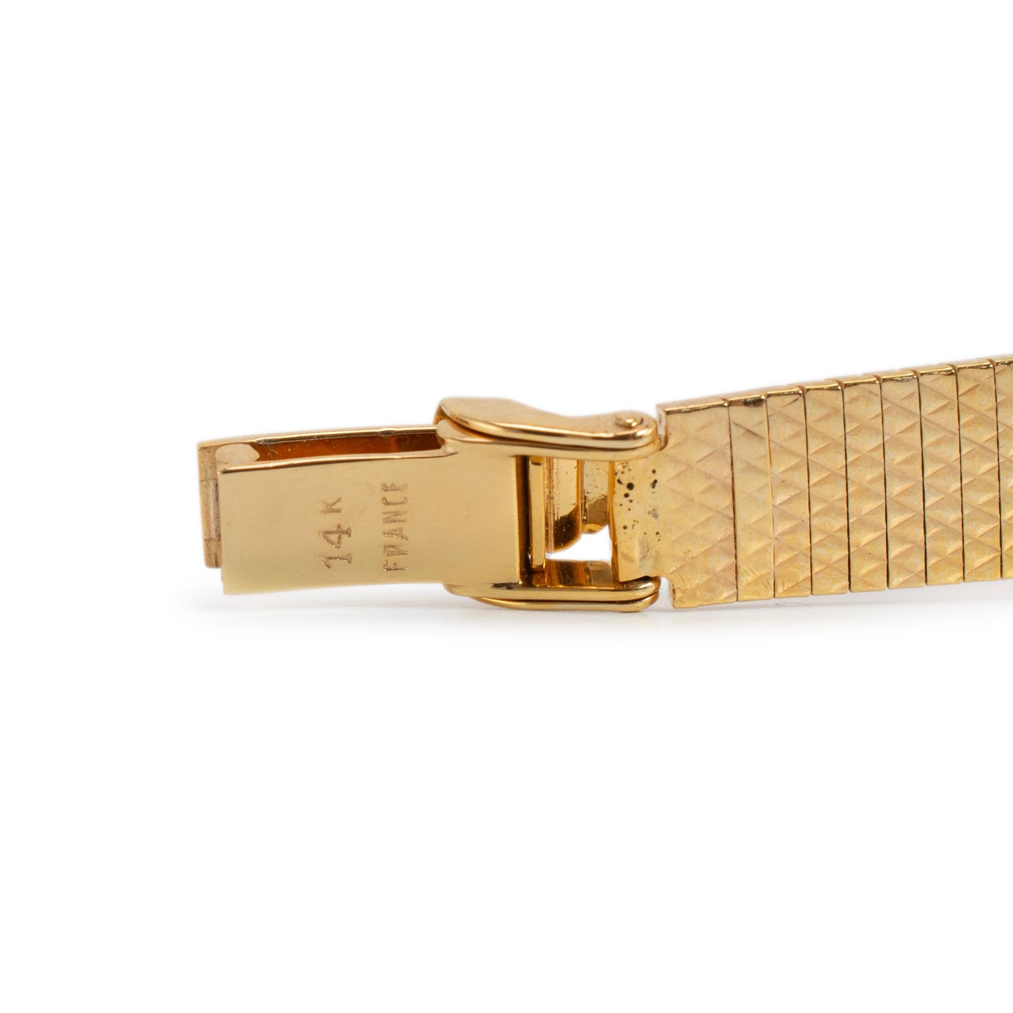 Vintage Rolex 19MM R8286 14K Yellow Gold Diamond Bezel Manual Winding Watch For Sale 4