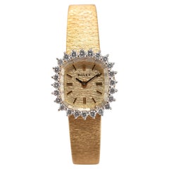 Vintage Rolex 19MM R8286 14K Yellow Gold Diamond Bezel Manual Winding Watch