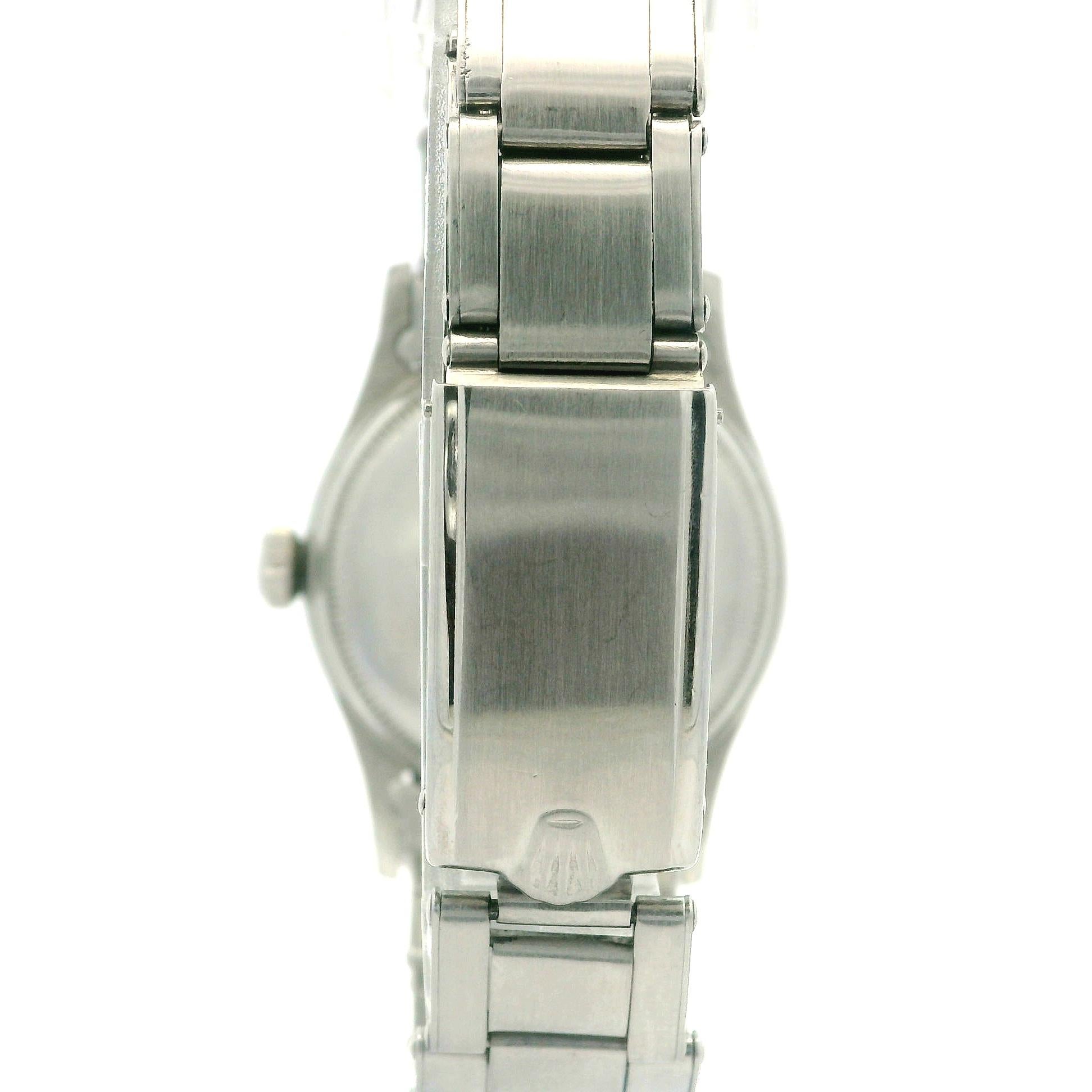 Rolex 33mm Edelstahl Step Dial Blasenrücken-Armbanduhr Ref. 6332, Vintage im Angebot 6