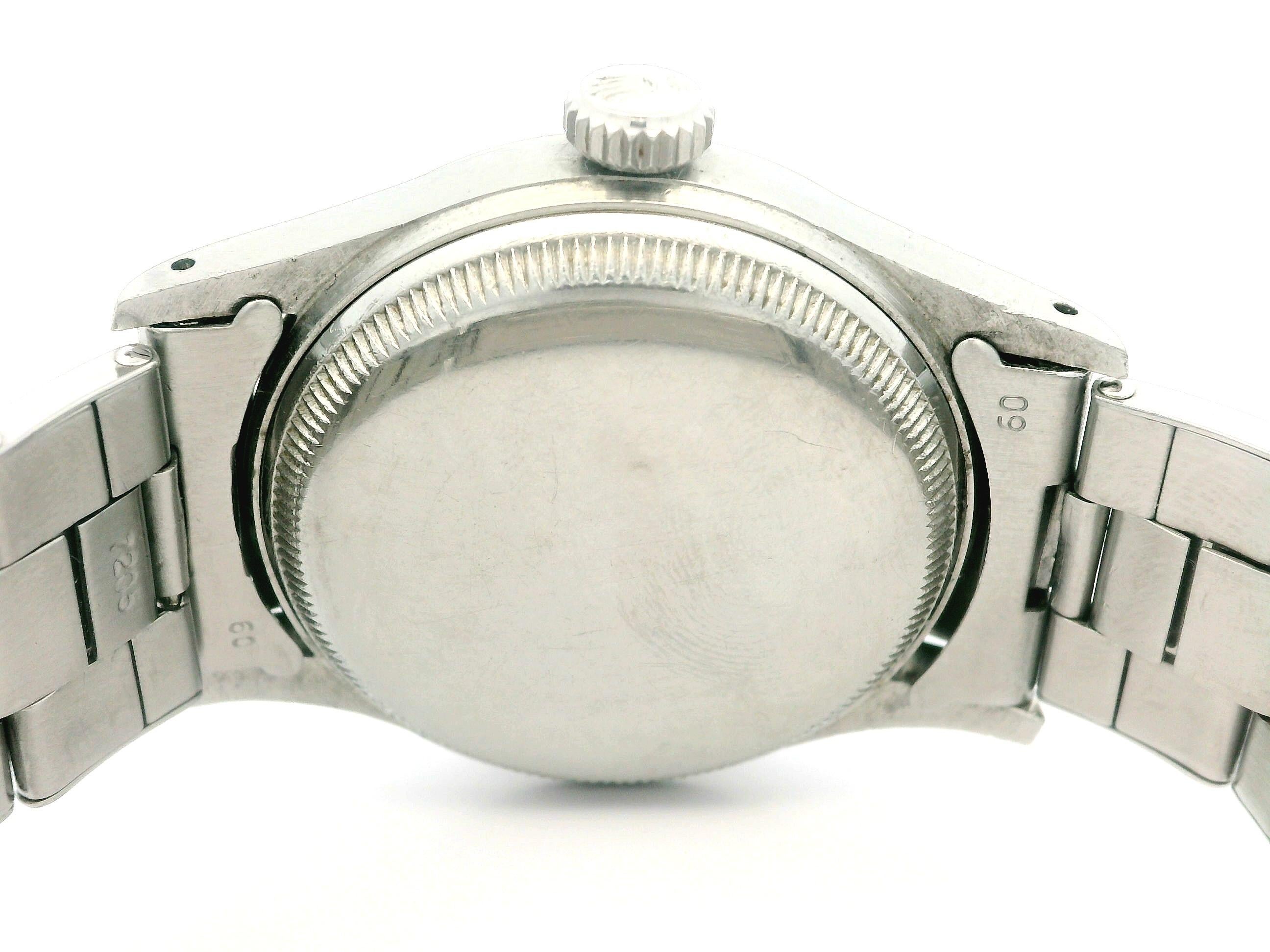 Rolex 33mm Edelstahl Step Dial Blasenrücken-Armbanduhr Ref. 6332, Vintage für Damen oder Herren im Angebot