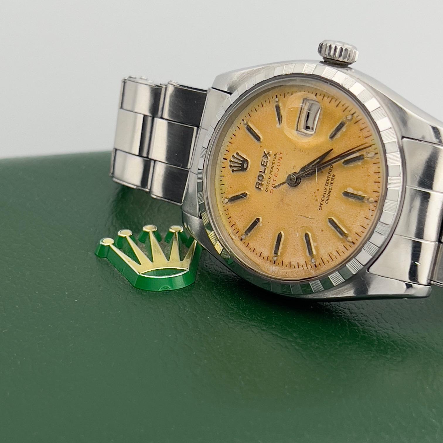 Vintage Rolex 6305 RED Datejust Raro DIAL TROPICAL Acero inoxidable 36mm en venta 3