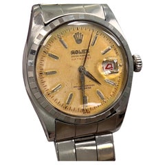 Vintage Rolex 6305 RED Datejust Rare TROPICAL DIAL Stainless Steel 36mm
