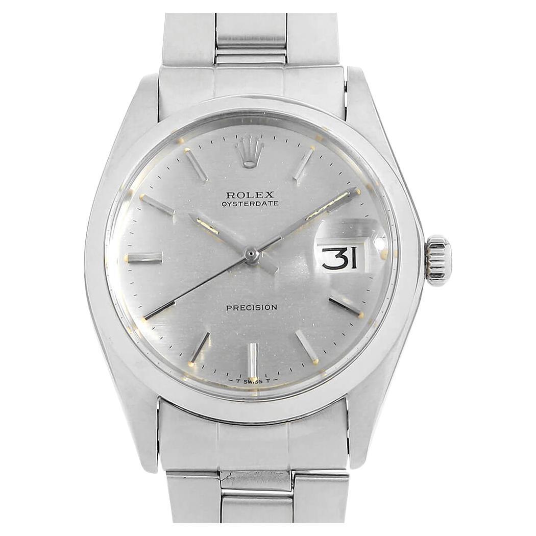 Vintage Rolex 6694 Oysterdate Precision, Silver Linen Dial - Antique Men's Watch