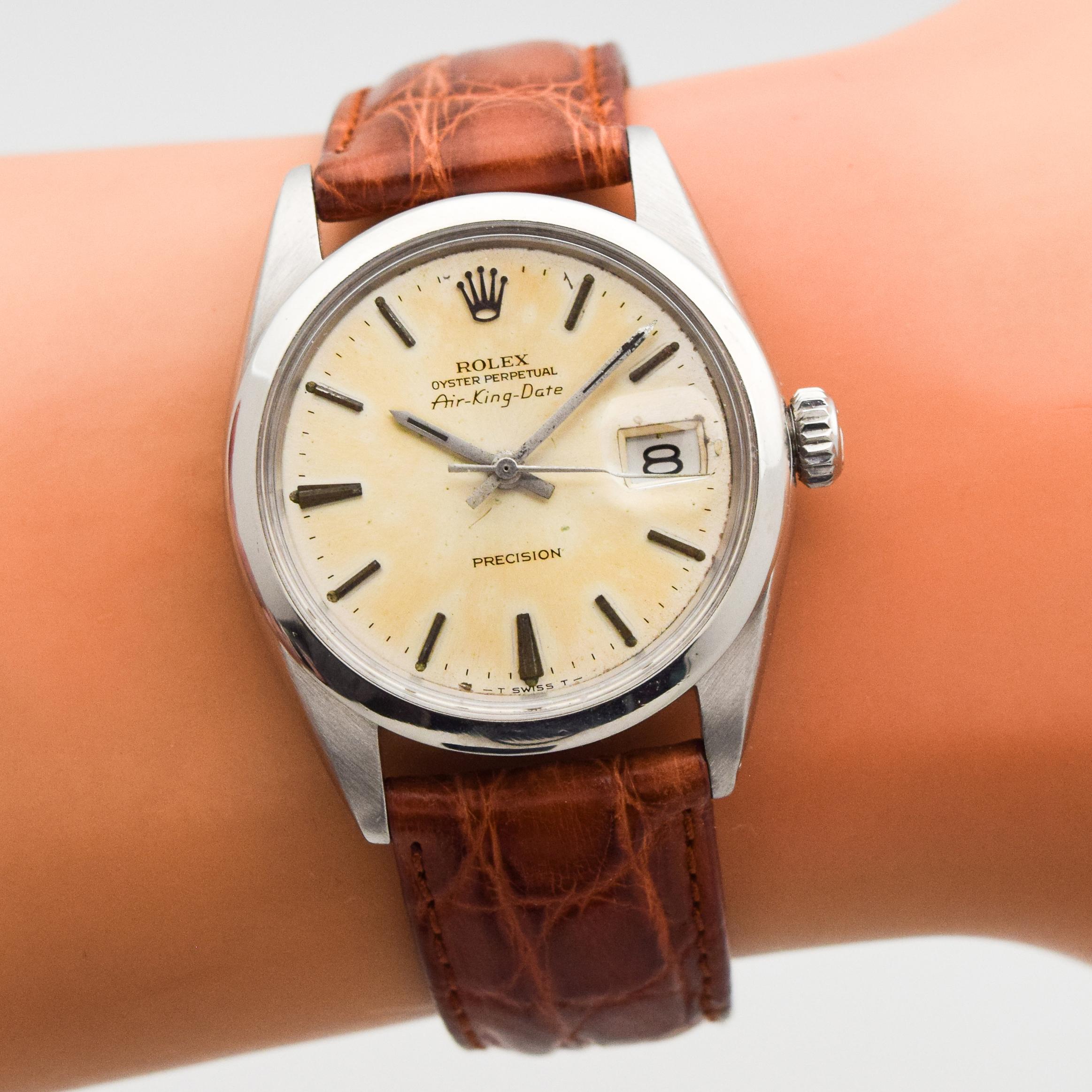 Vintage Rolex Air-King Date Reference 5700 Stainless Steel Watch, 1968 1