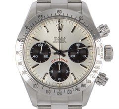 Vintage Rolex Big Red Cosmograph Daytona Steel Silver Dial 6265 Watch