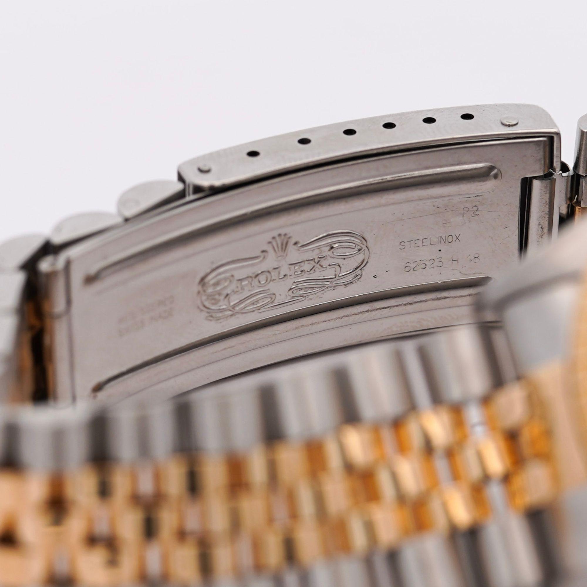 Modern Vintage Rolex Blue Dial Oyster Date 34mm Two Tone Fluted on Jubilee Watch