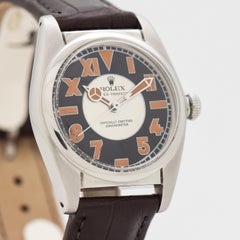 Vintage Rolex Bubbleback Reference 5050 Stainless Steel Watch, 1949