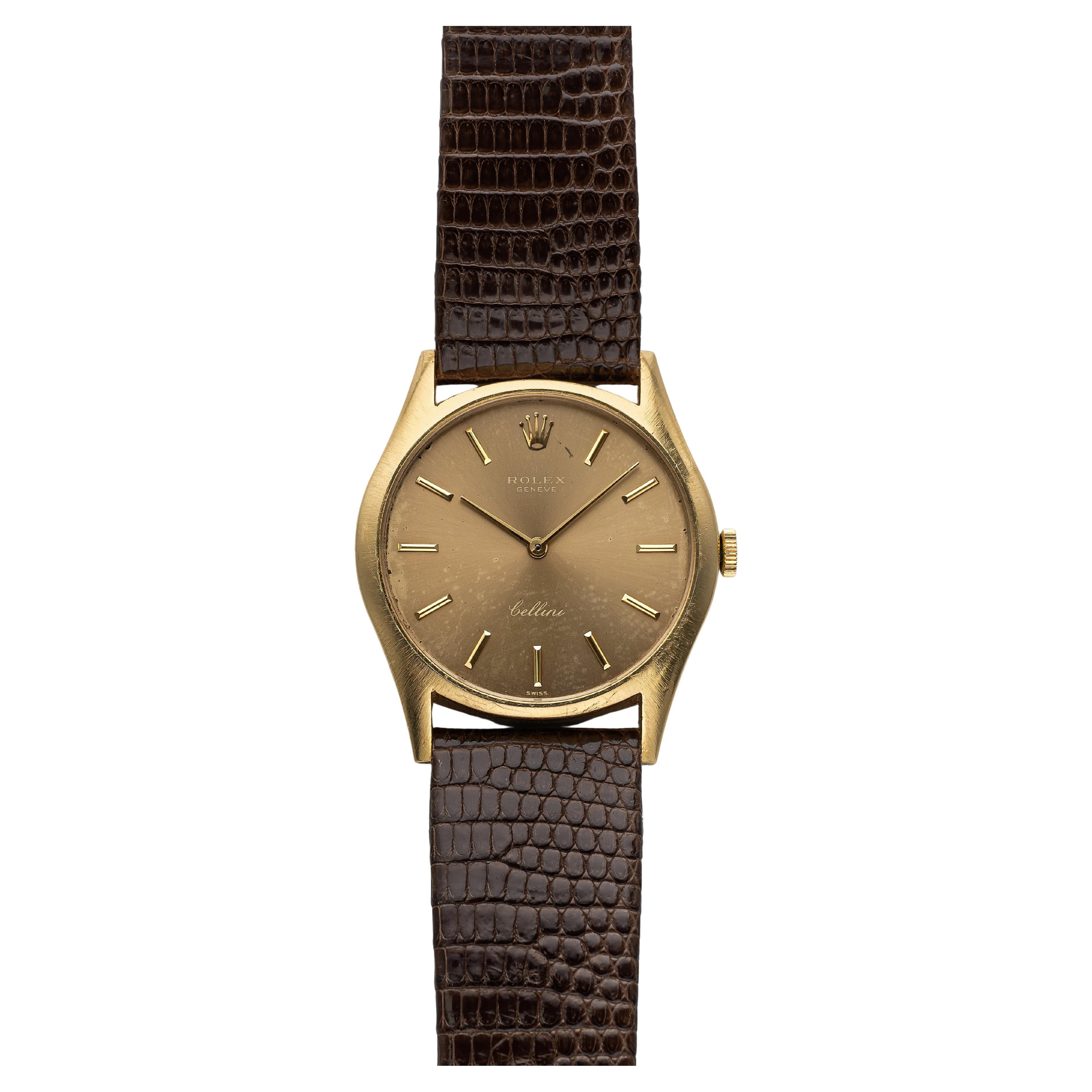 Vintage Rolex Cellini 18K Gold Manual Wind Mocha Dial 32mm Case.