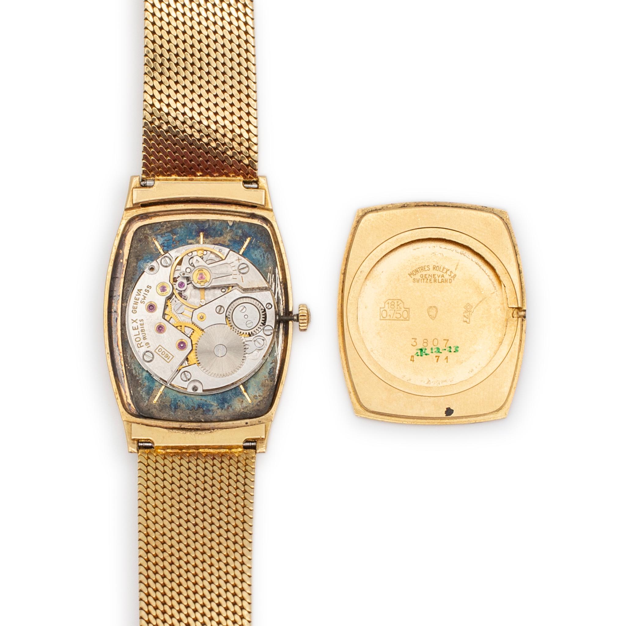 Reloj Rolex Cellini Vintage 26MM 3807 Esfera Champán Oro Amarillo 18K 4