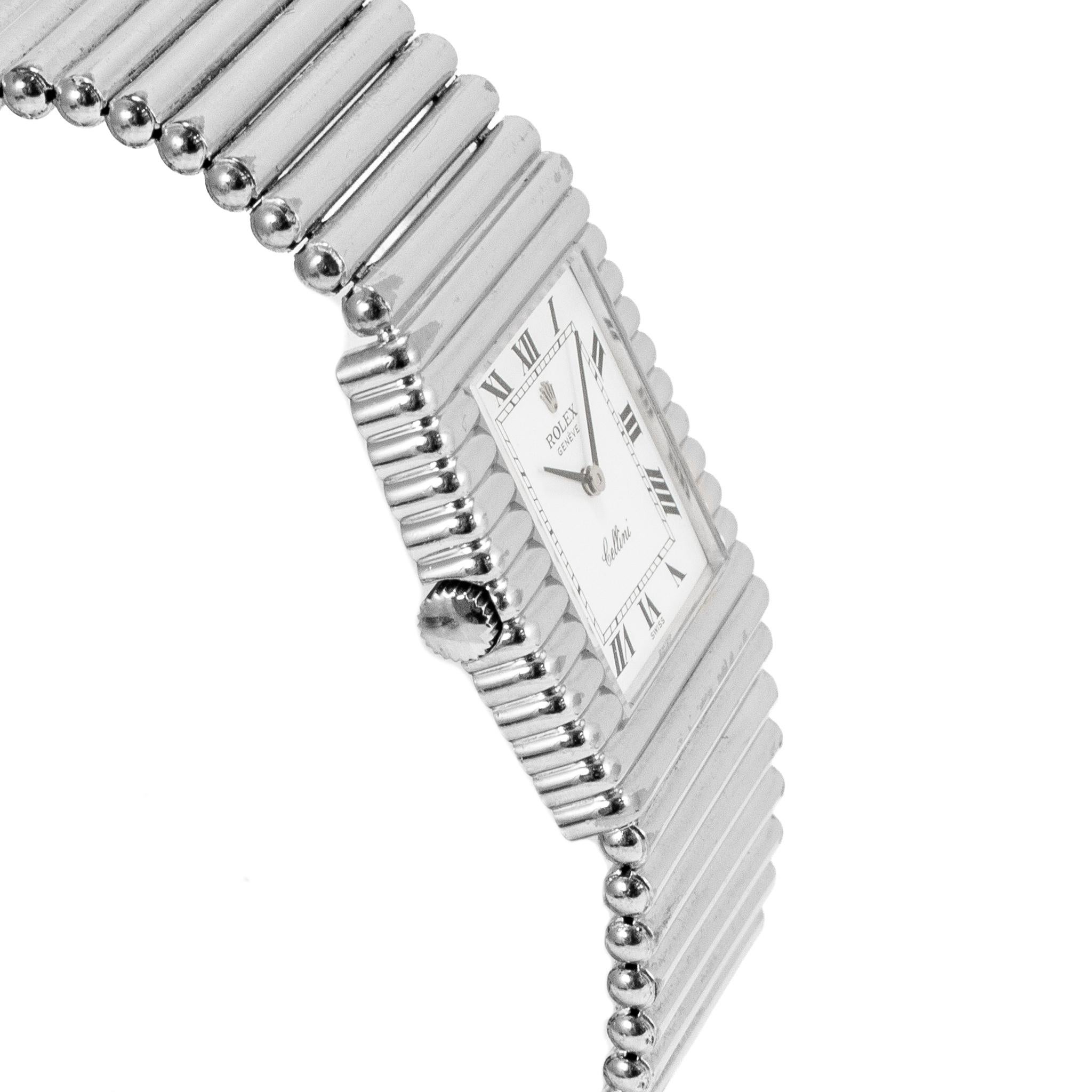 da uomo o donna Rolex Cellini 29MM 4015 Asimmetrico Mancino in oro bianco 18K d'epoca in vendita