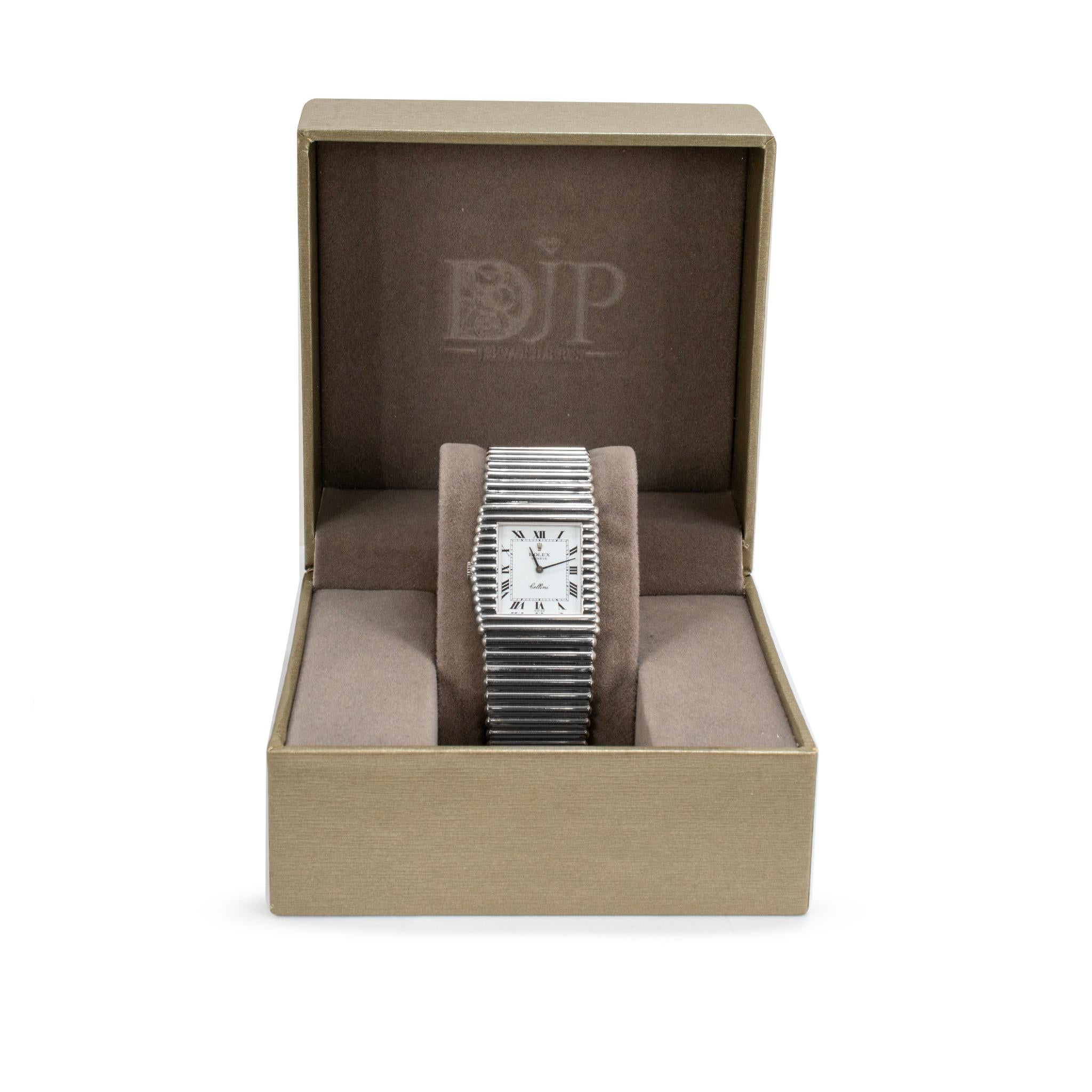 Rolex Cellini 29MM 4015 KING MIDAS Orologio d'epoca in oro bianco 18 carati con mano sinistra in vendita 6