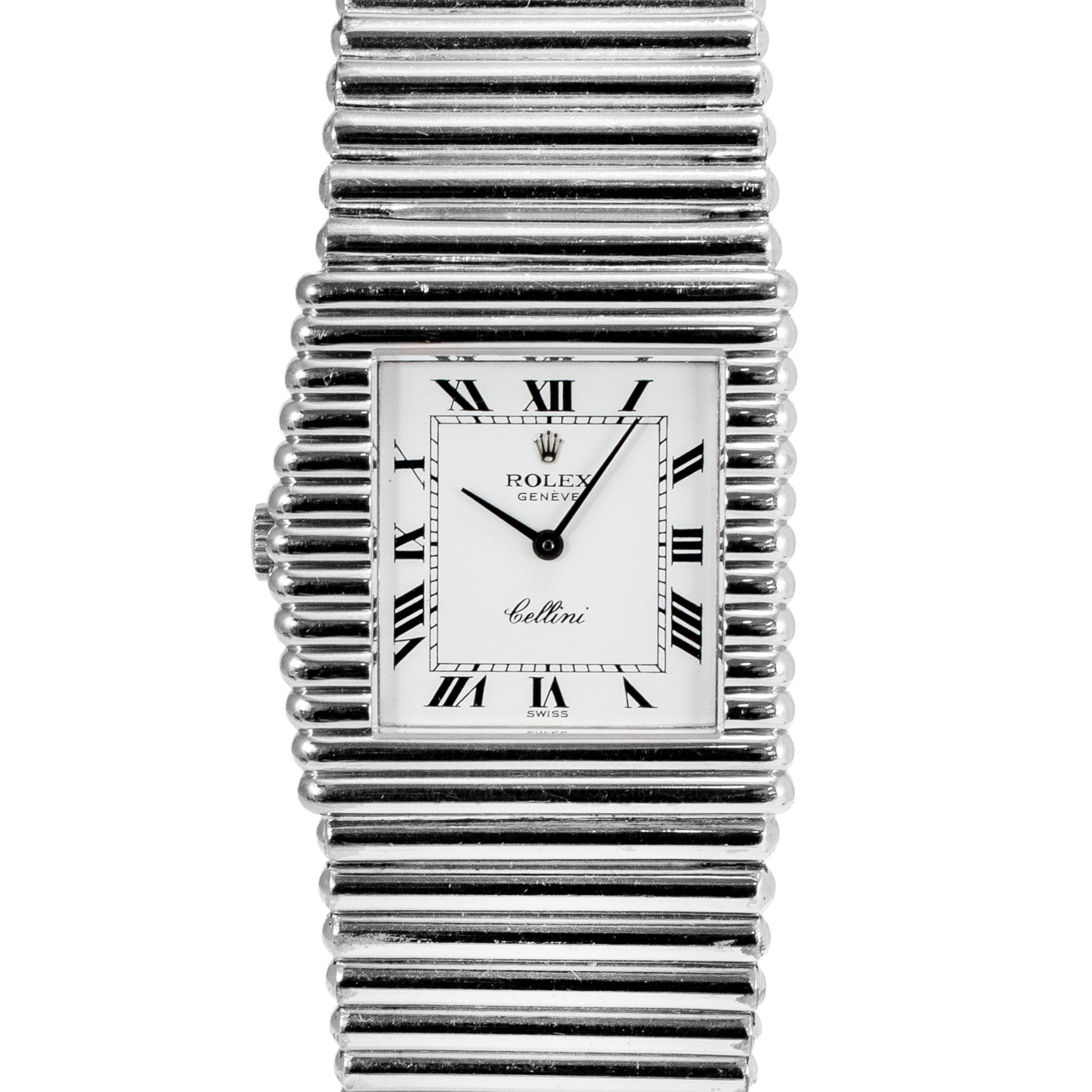 Marchio: Rolex 

Genere: Unisex

Tipo di metallo: oro bianco 18K

Diametro: 29,00 mm

Peso: 100,91 grammi

Orologio da polso in oro bianco 18 carati Rolex Swiss made. Inciso con 