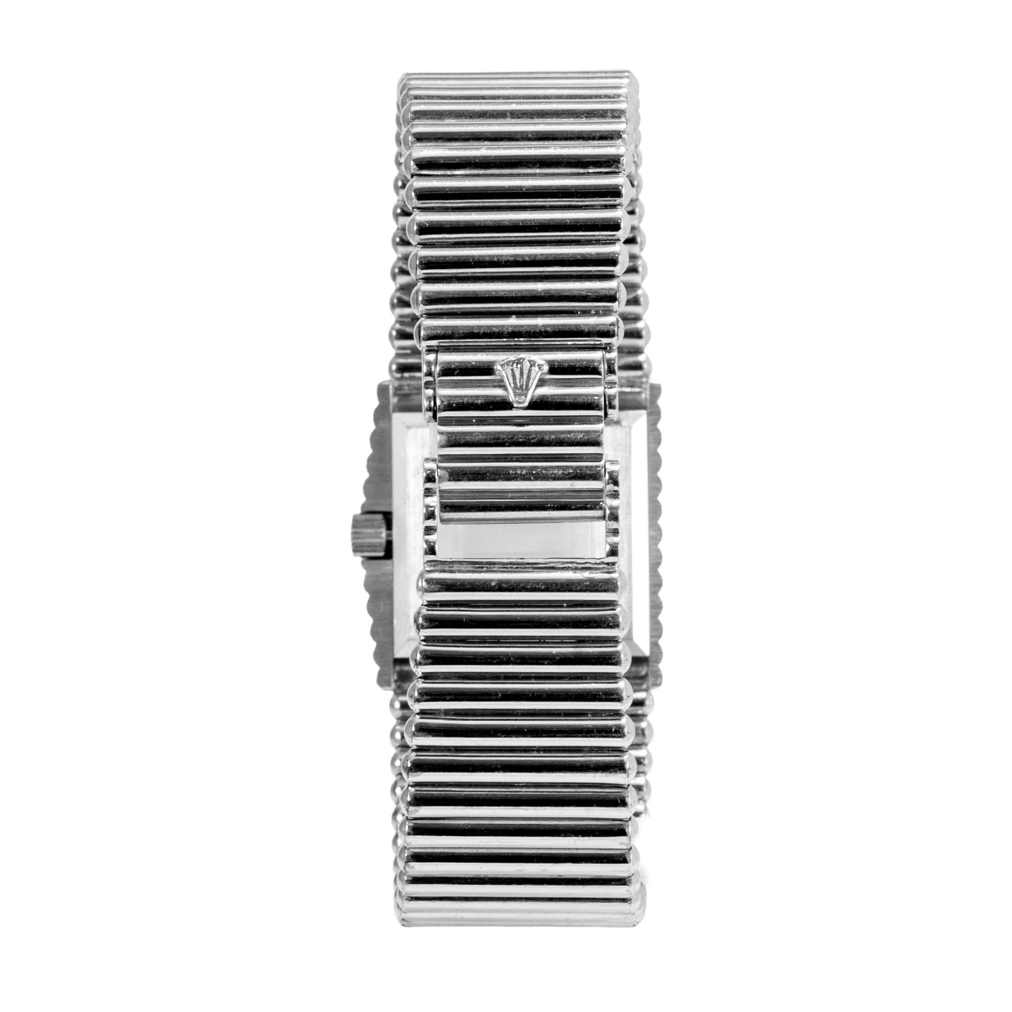 Rolex Cellini 29MM 4015 KING MIDAS Orologio d'epoca in oro bianco 18 carati con mano sinistra in vendita 2